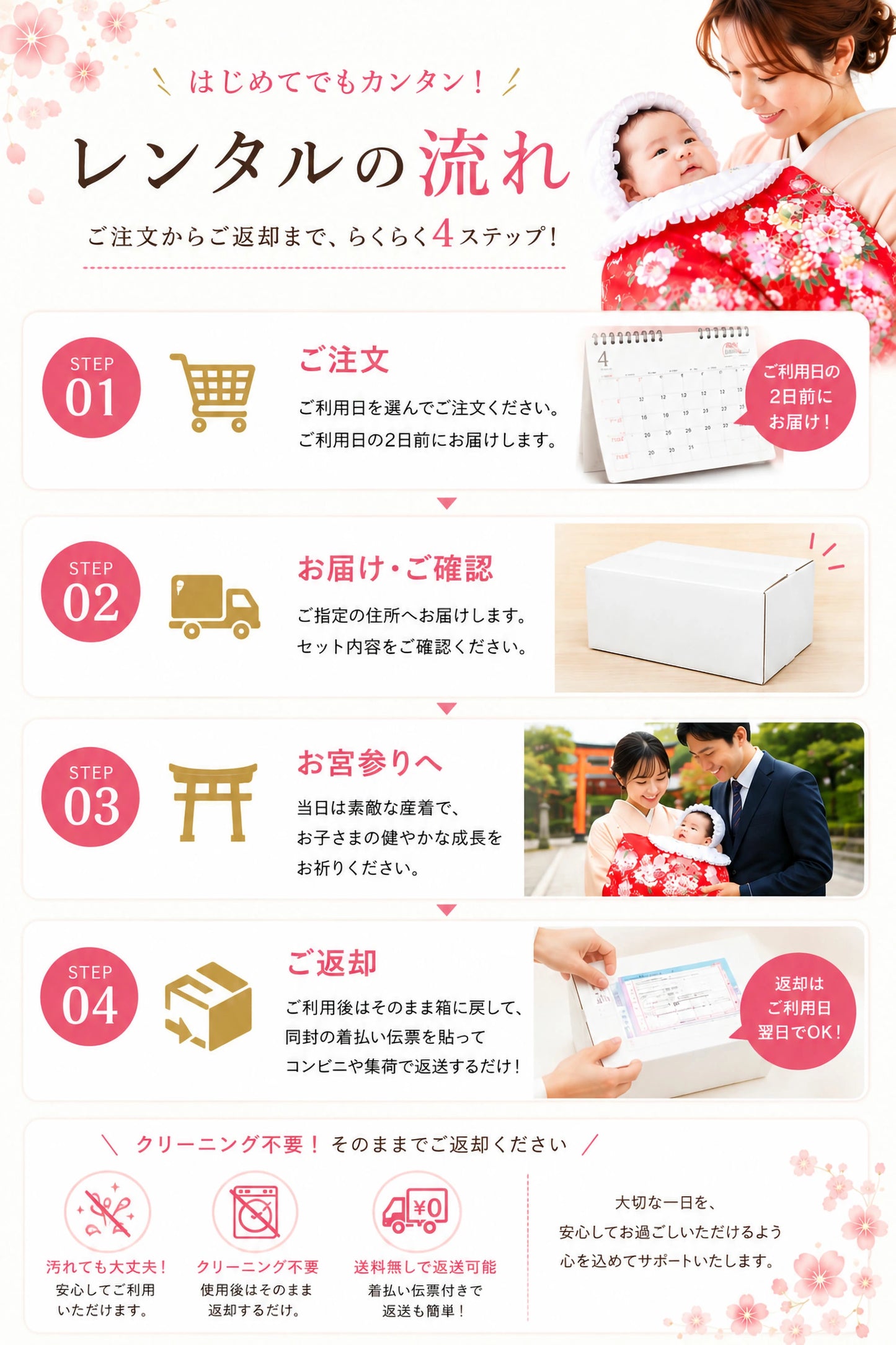 【レンタル】【往復 送料無料】女の子用 男の子用 産着 祝着 色が選べる おまかせ フルセット 夏用 絽 貸衣装 子供着物 お宮参り 産着 お任せ 夏 冬 ベビードレス でんでん太鼓 赤ちゃん 記念撮影 熨斗目セット 赤 ピンク