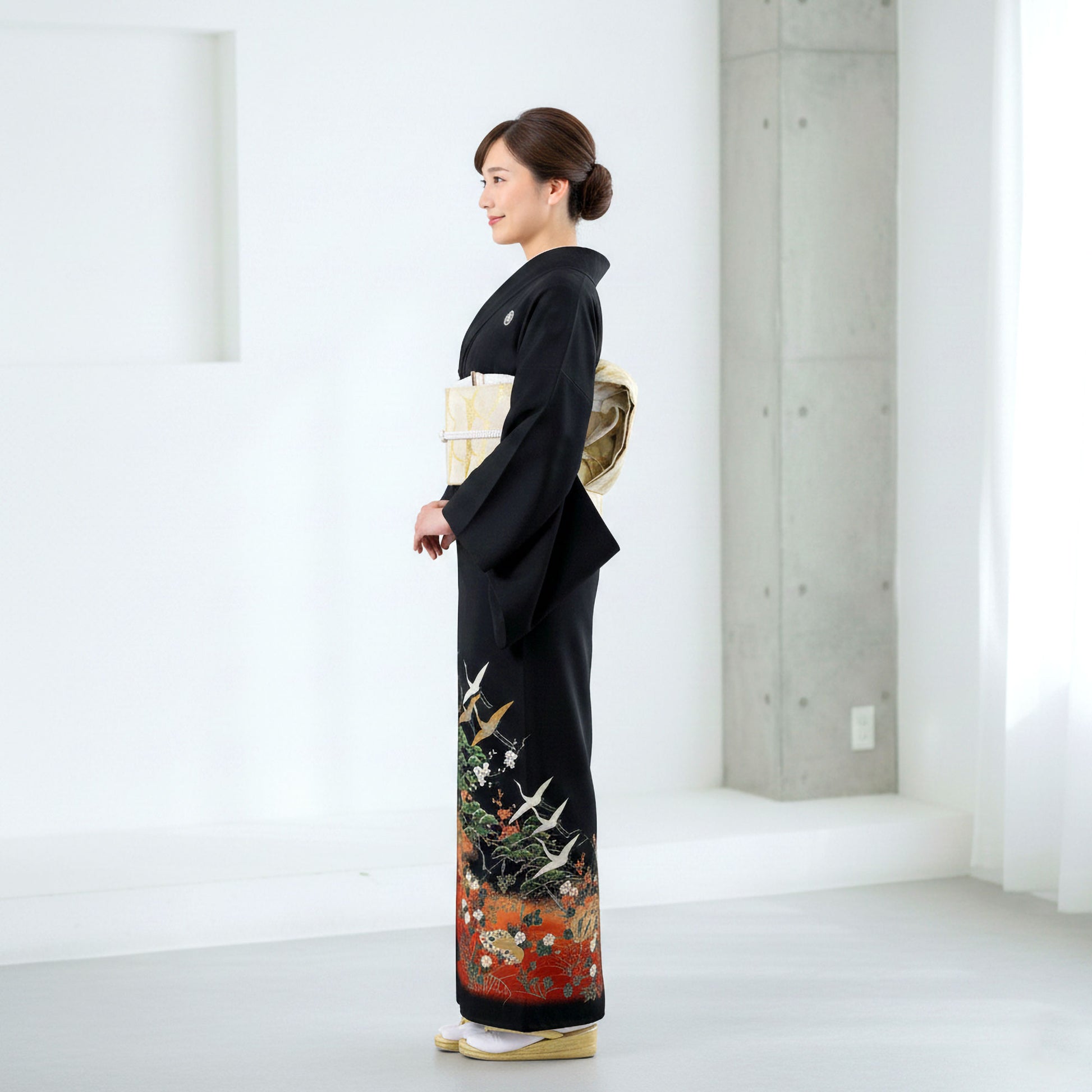 レンタル黒留袖フルセット着物【結婚式婚礼貸衣装】【往復送料無料】五三桐