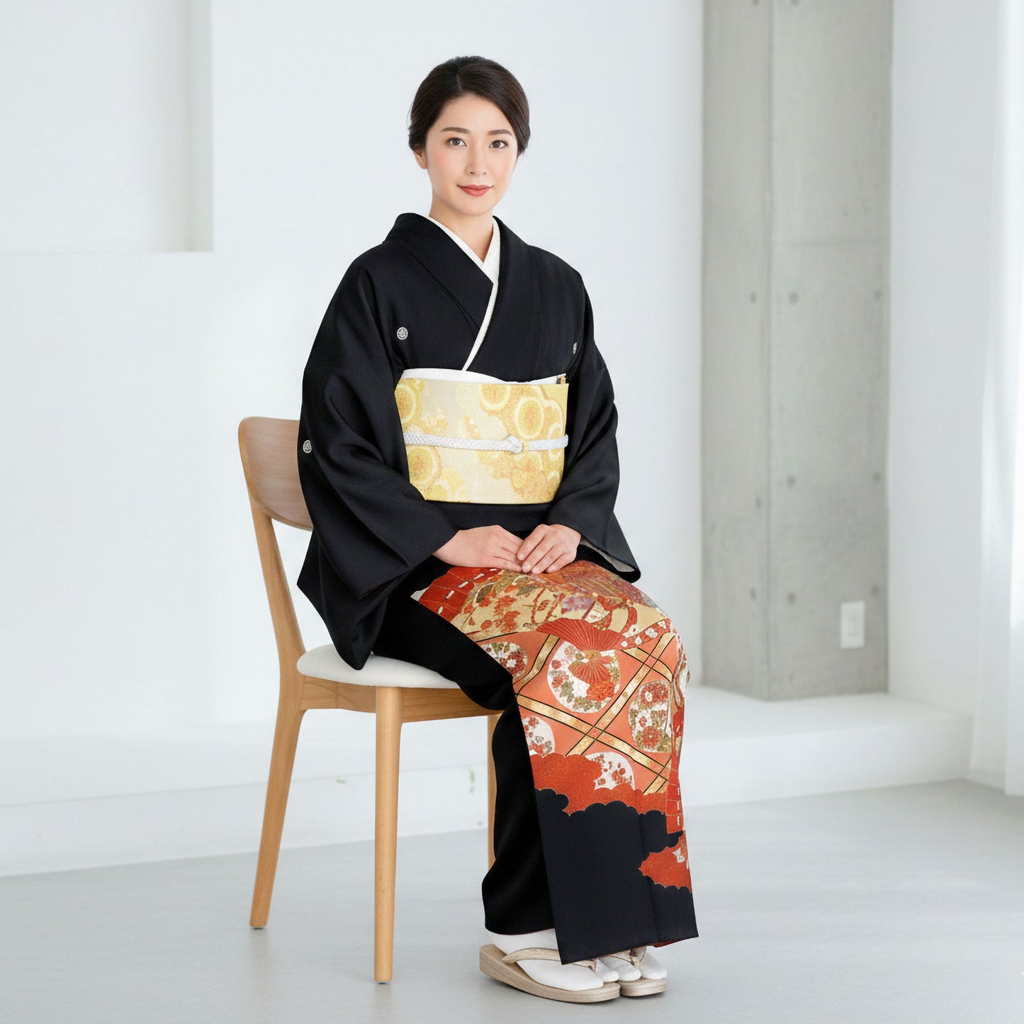 レンタル黒留袖フルセット着物【結婚式婚礼貸衣装】【往復送料無料】五三桐