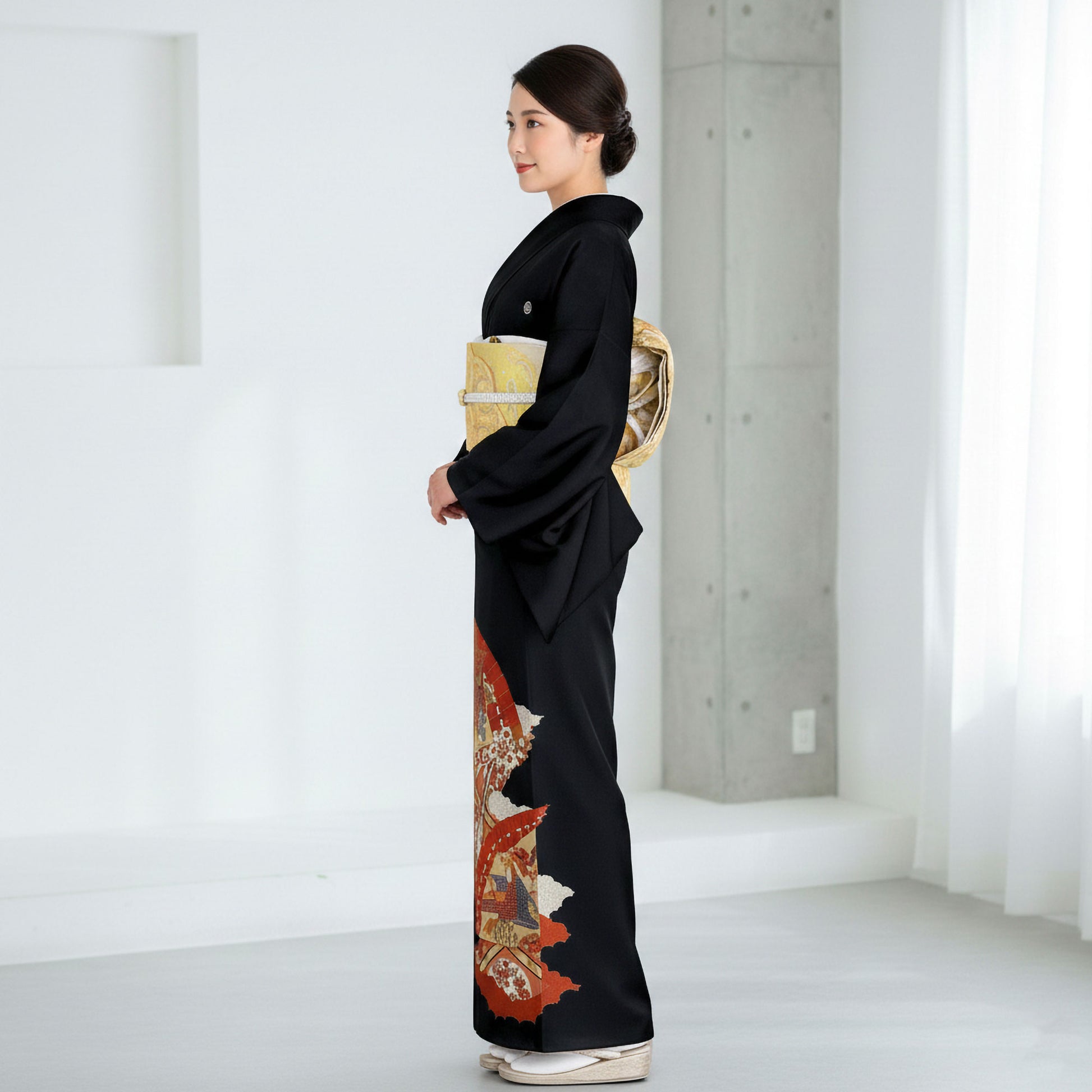 レンタル黒留袖フルセット着物【結婚式婚礼貸衣装】【往復送料無料】五三桐