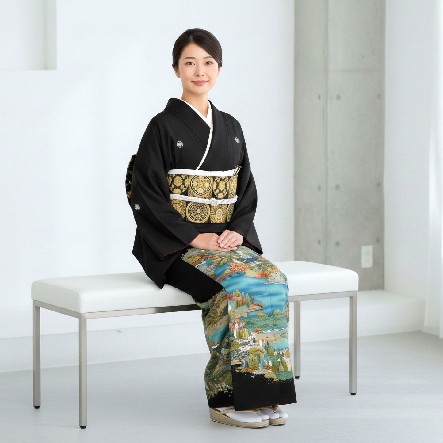 レンタル黒留袖フルセット着物【結婚式婚礼貸衣装】【往復送料無料】五三桐