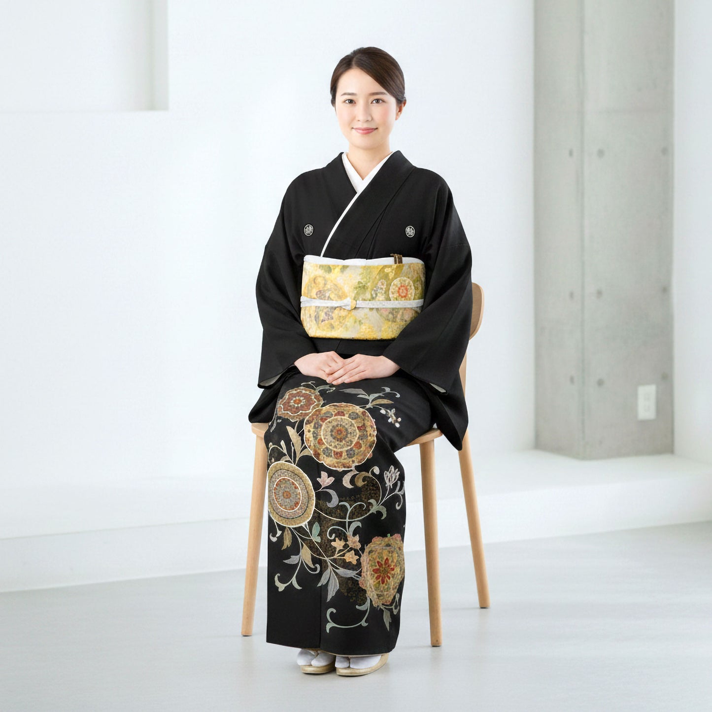 レンタル黒留袖フルセット着物【結婚式婚礼貸衣装】【往復送料無料】五三桐