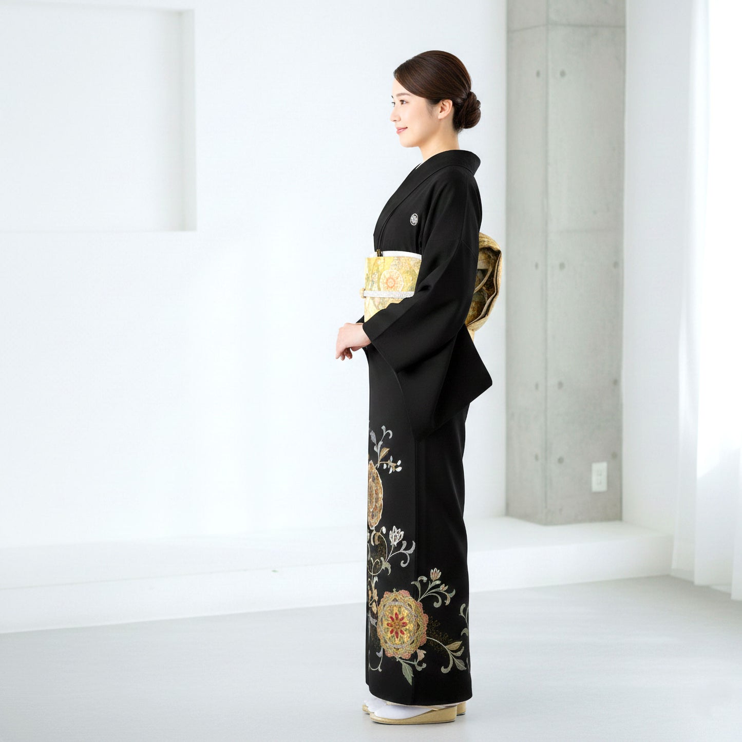 レンタル黒留袖フルセット着物【結婚式婚礼貸衣装】【往復送料無料】五三桐
