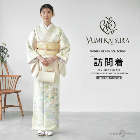 【レンタル】訪問着 桂由美 YUMI KATSURA ブランド 着物 貸衣装 フルセット 入学式 卒業式 七五三 結婚式 お宮参り 結納 お茶会 パーティー 母親 ママ 人気 訪問着 付下げ フルセット No.373