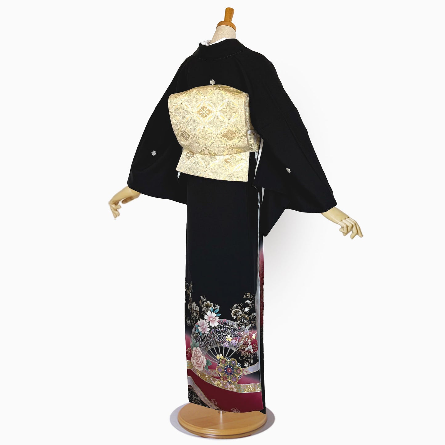レンタル黒留袖フルセットLLサイズ【結婚式婚礼貸衣装】【往復送料無料】No78