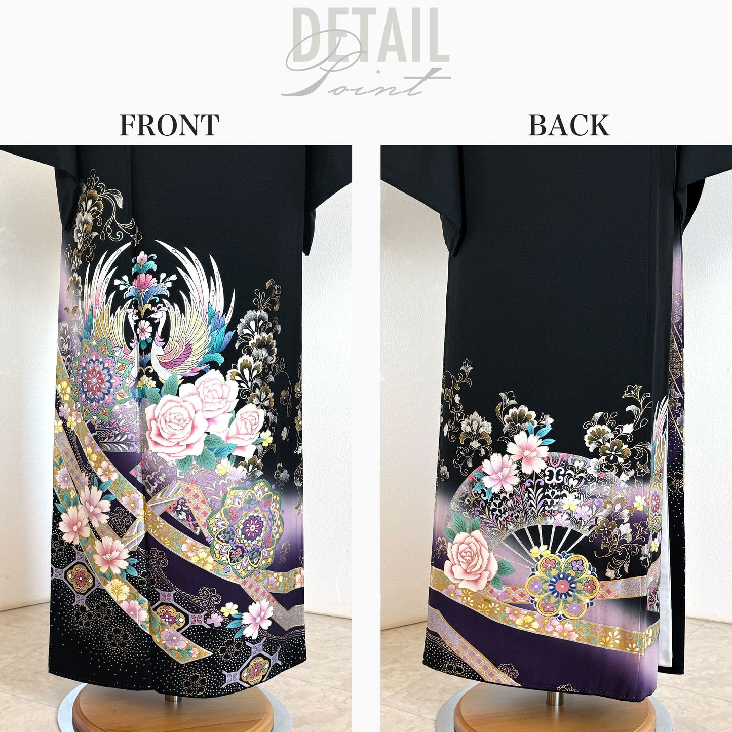 レンタル黒留袖フルセットLLサイズ【結婚式婚礼貸衣装】【往復送料無料】No80