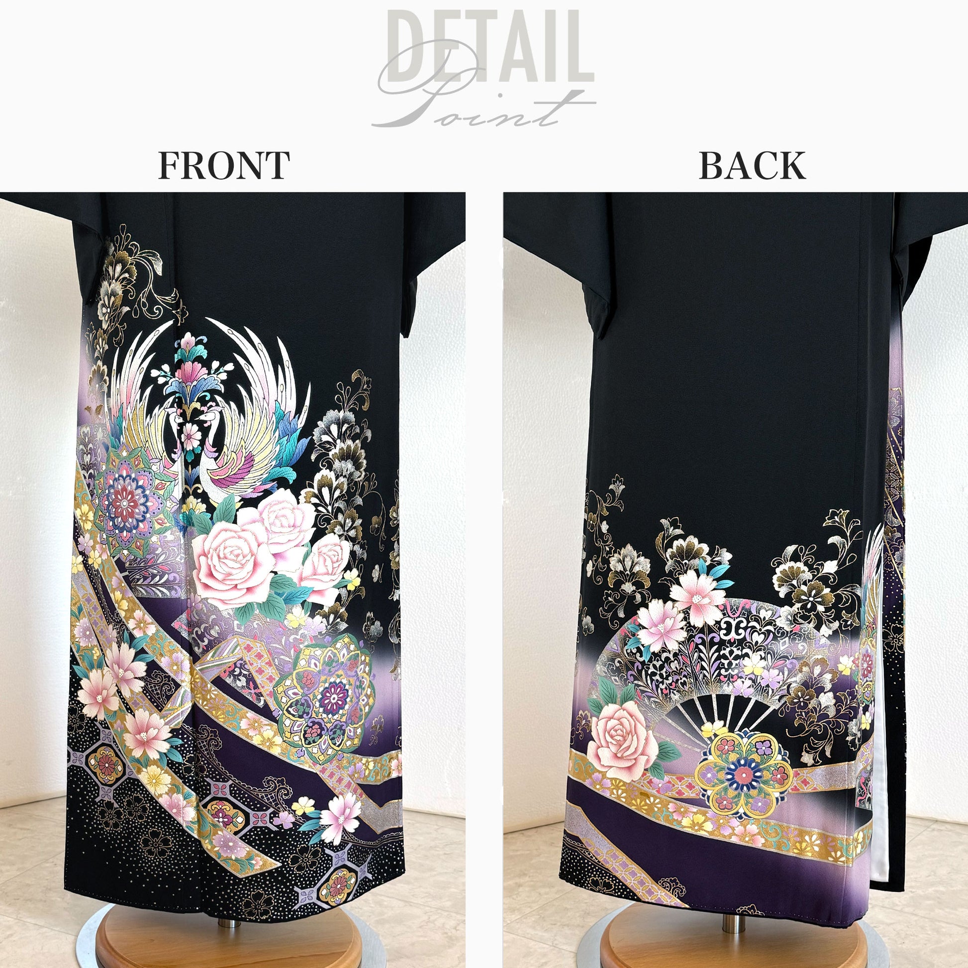 レンタル黒留袖フルセットLLサイズ【結婚式婚礼貸衣装】【往復送料無料】No80