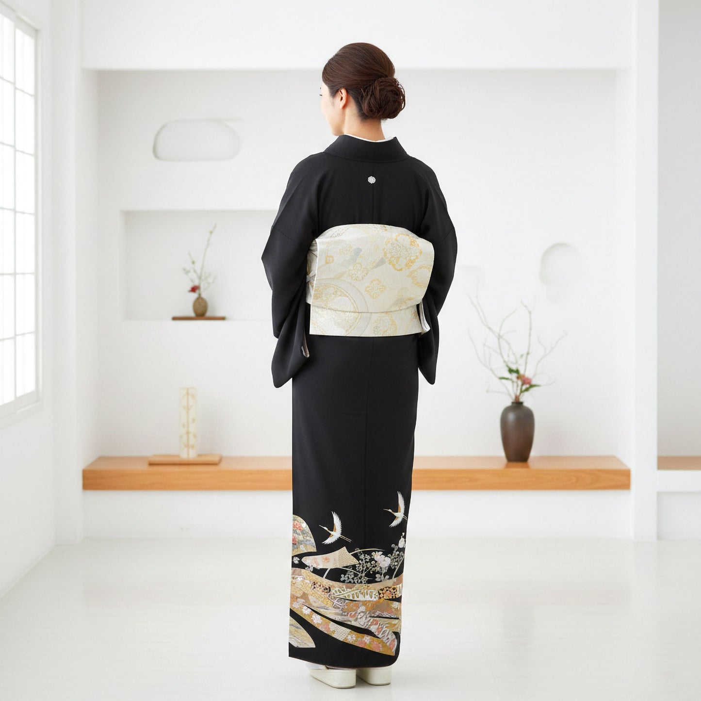 【お買い物マラソン10%OFFクーポン配布中!】【レンタル】黒留袖フルセット【結婚式婚礼貸衣装】【往復送料無料】高級正絹比翼仕立て五つ紋草履バッグ付き母親族着物ウェディング