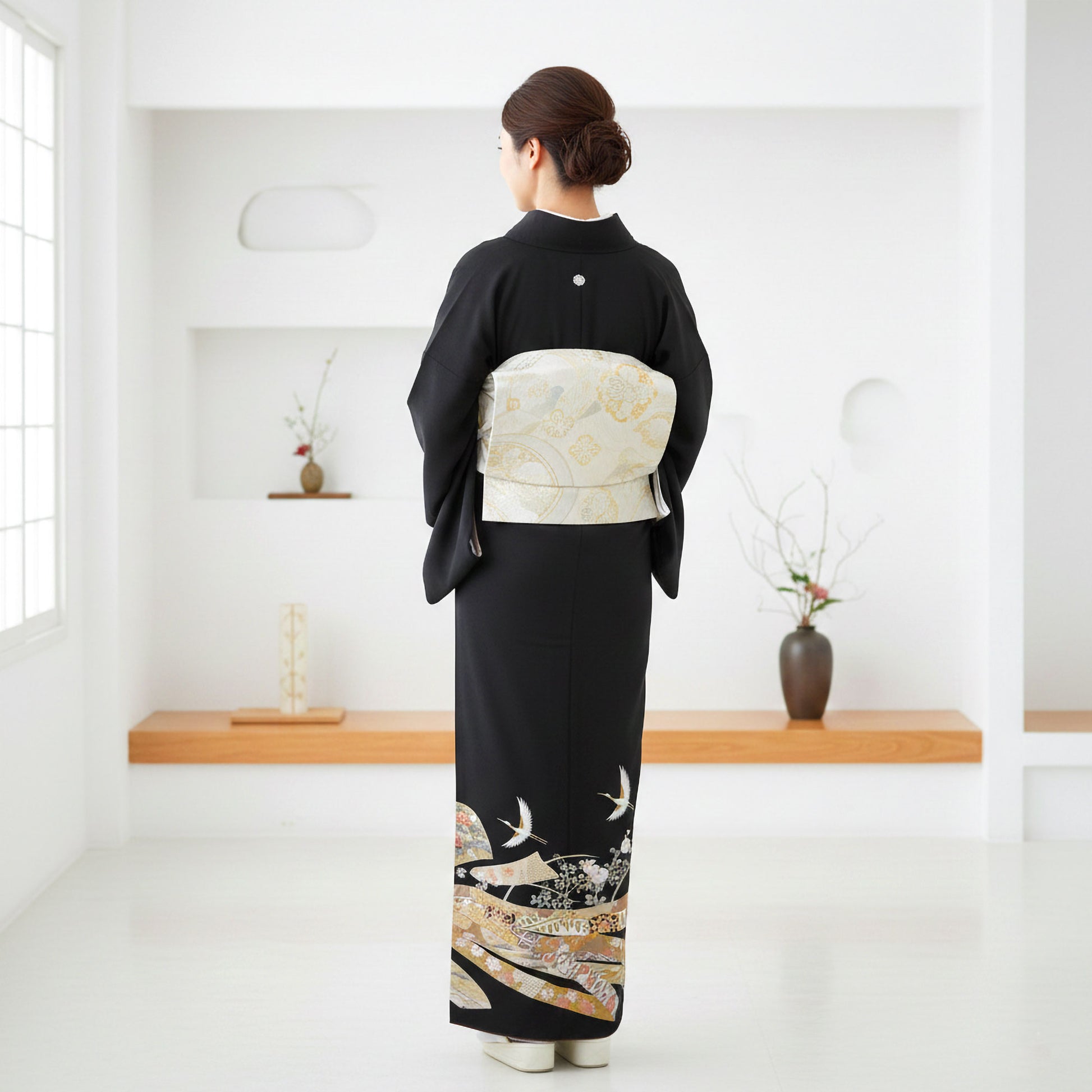 【お買い物マラソン10%OFFクーポン配布中!】【レンタル】黒留袖フルセット【結婚式婚礼貸衣装】【往復送料無料】高級正絹比翼仕立て五つ紋草履バッグ付き母親族着物ウェディング