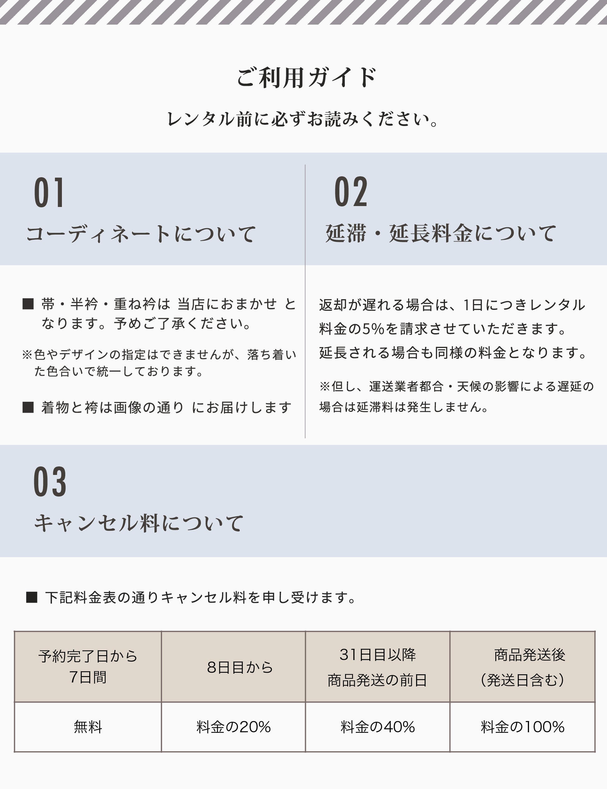 【レンタル】浴衣 フルセット 白 青 No.3