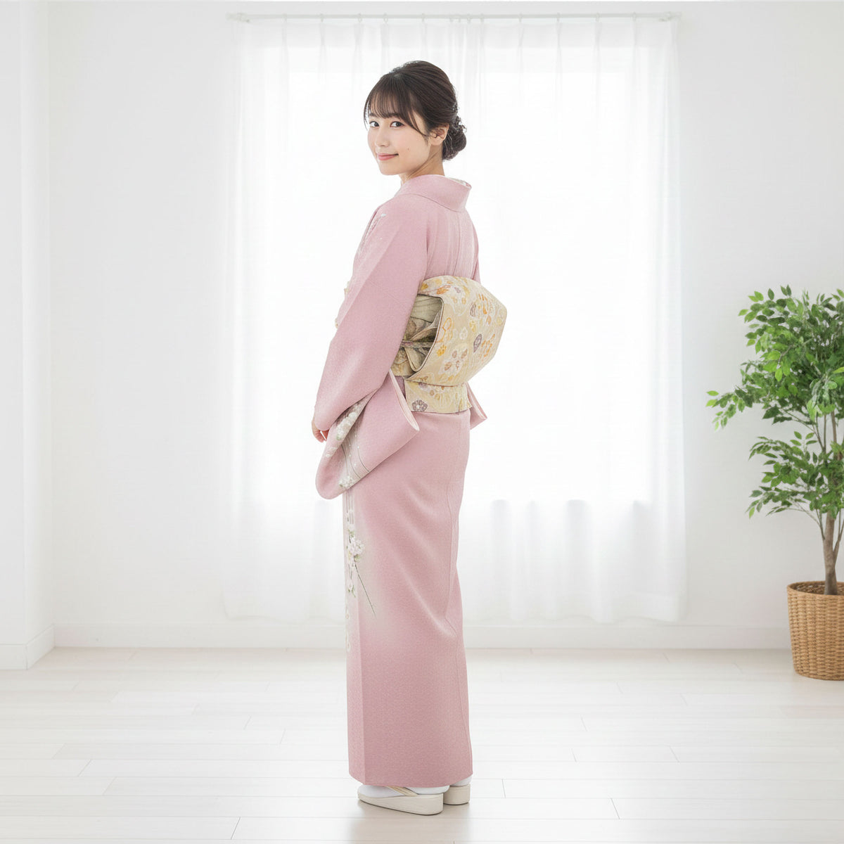 【レンタル】訪問着着物貸衣装フルセット入学式卒業式七五三お宮参り結婚式お宮参り結納母親ママ人気訪問着付下げフルセット着物着物往復送料無料正絹京友禅ピンクNo.0011