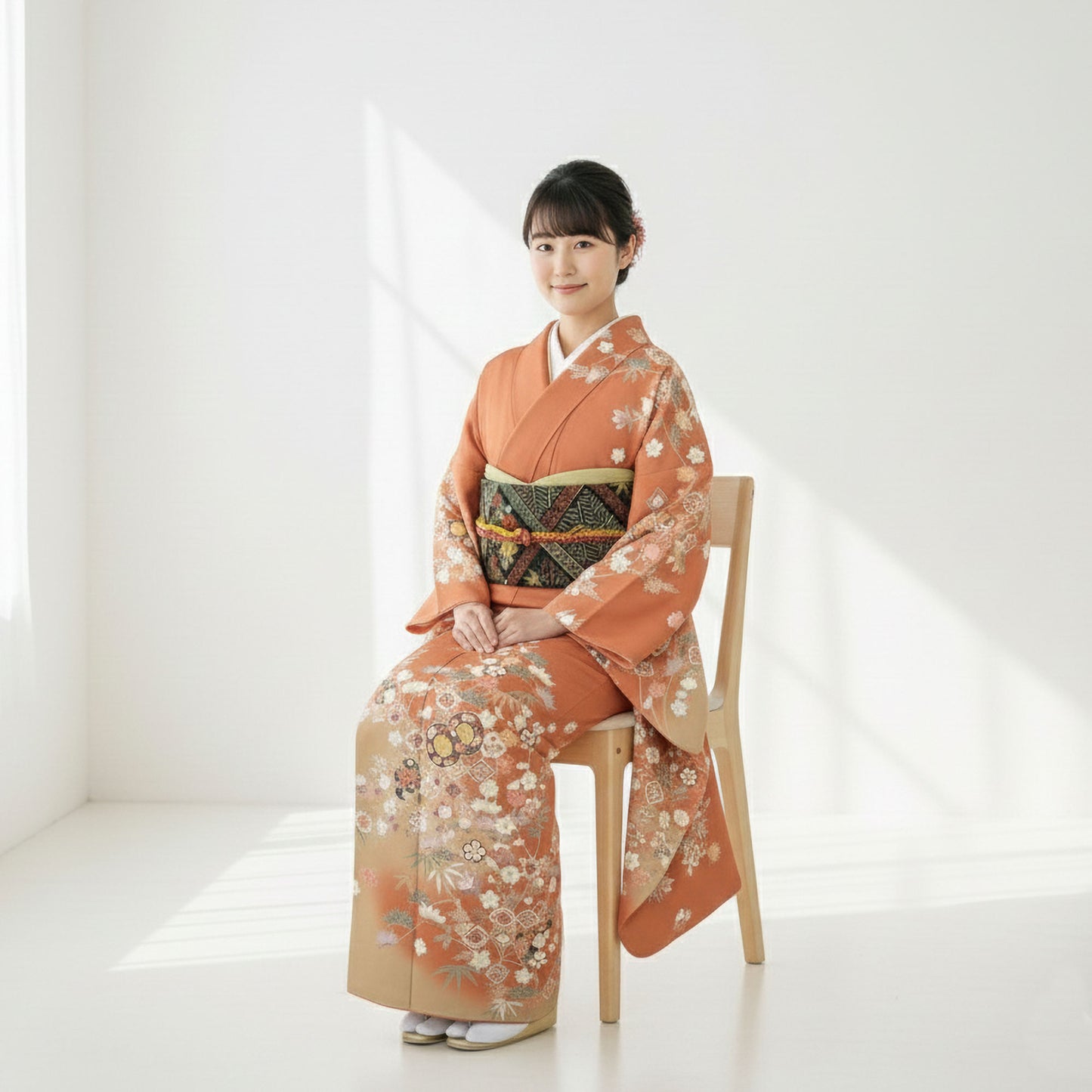 【レンタル】訪問着着物貸衣装フルセット入学式卒業式七五三お宮参り結婚式お宮参り結納お茶会パーティー母親ママ人気訪問着付下げフルセット着物着物往復送料無料HLアッシュエルブランド橙煉瓦No.0029