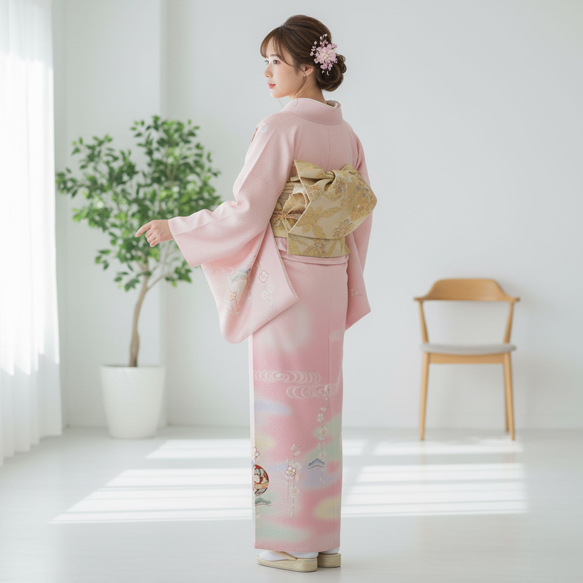 【スーパーSALE10%OFFクーポン配布中!】【レンタル】訪問着着物貸衣装フルセット入学式卒業式七五三お宮参り結婚式お宮参り結納母親ママ人気訪問着付下げフルセット着物着物往復送料無料ピンクパステル鞠桜No.0114