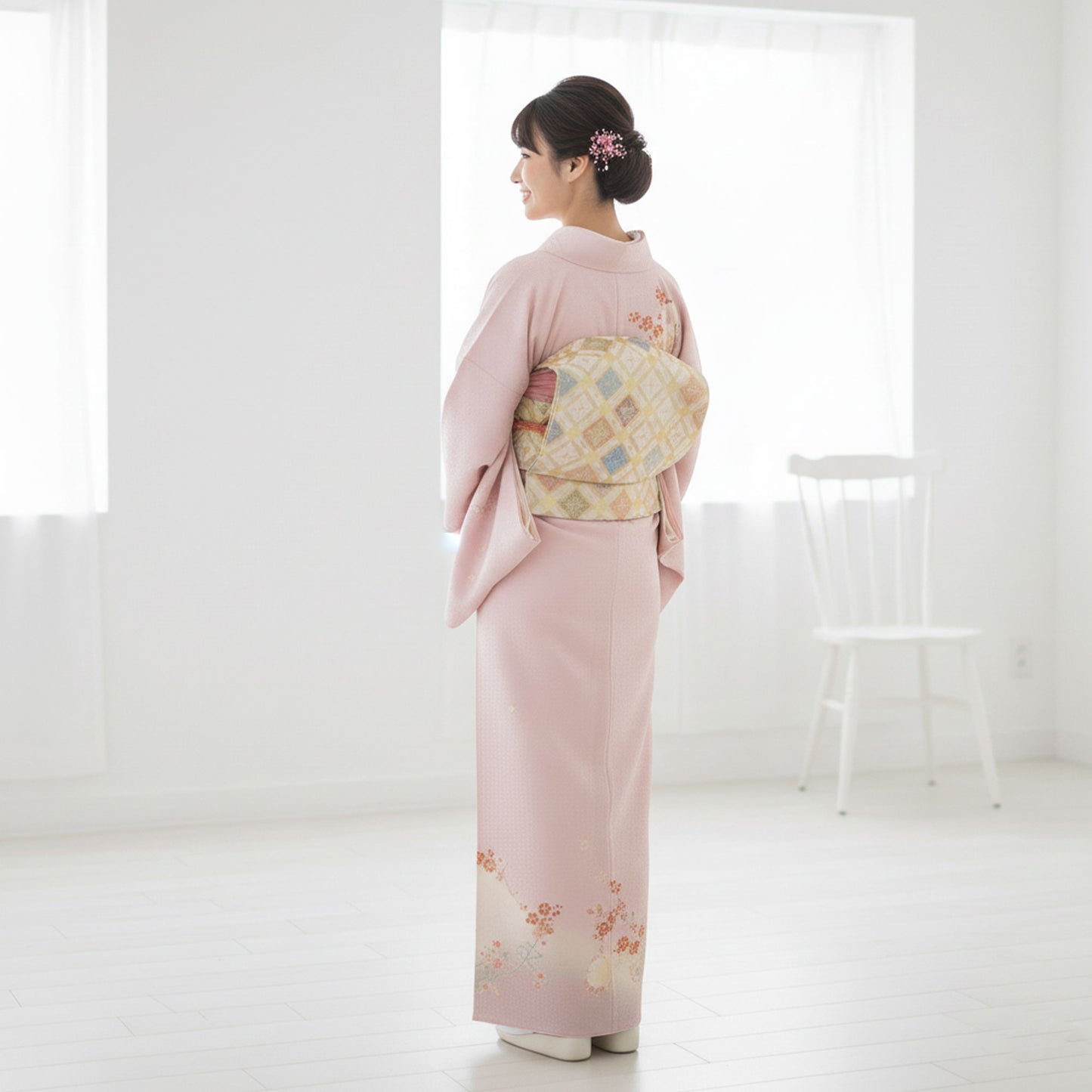 【レンタル】訪問着着物貸衣装フルセット入学式卒業式七五三お宮参り結婚式お宮参り結納お茶会パーティー母親ママ人気訪問着付下げフルセット着物着物往復送料無料乙葉ブランドピンクラベンダーNo.0165