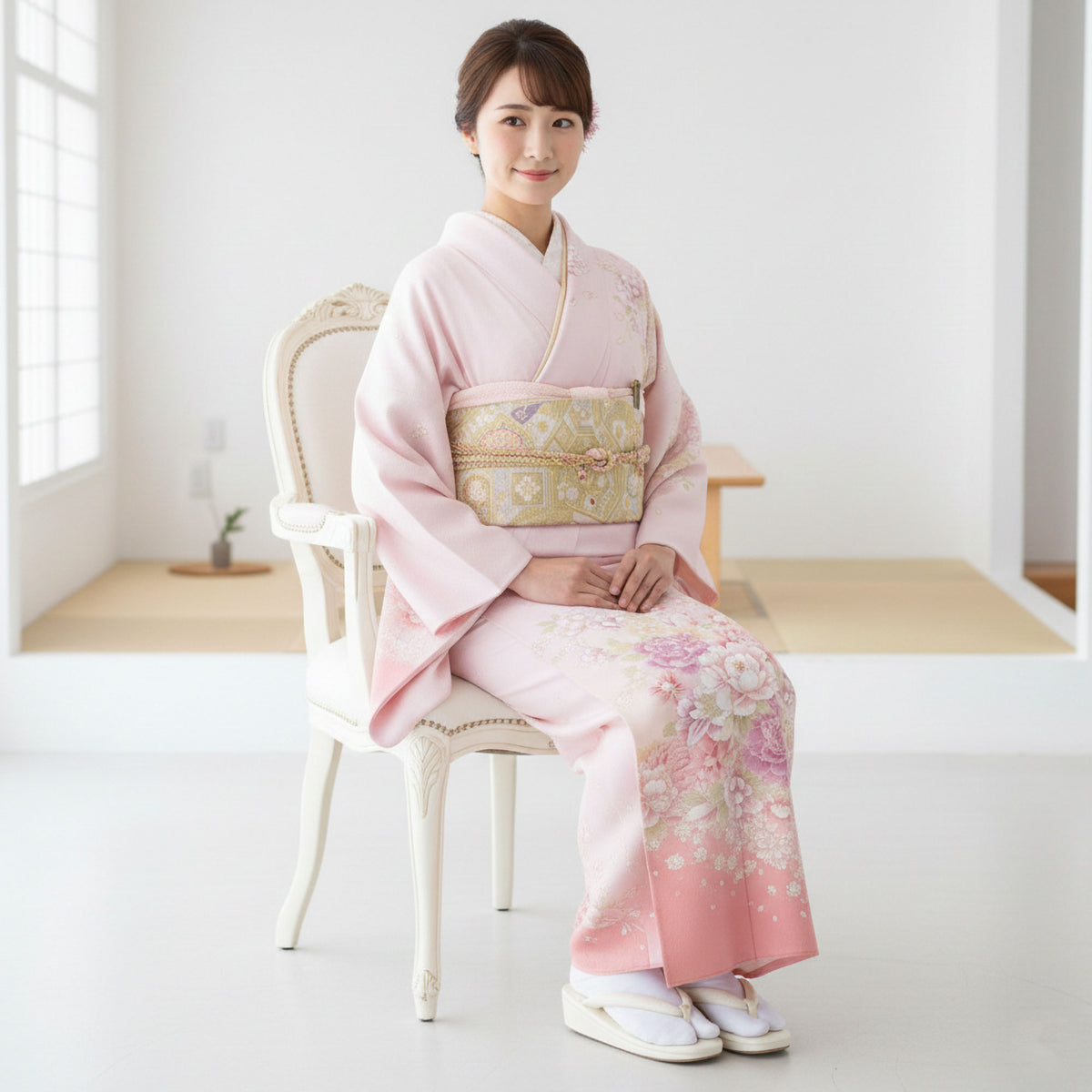 【お買い物マラソン10%OFFクーポン配布中!】【レンタル】訪問着着物貸衣装フルセット入学式卒業式七五三お宮参り結婚式お宮参り結納母親ママ人気訪問着付下げフルセット着物着物往復送料無料ピンク牡丹No.0198