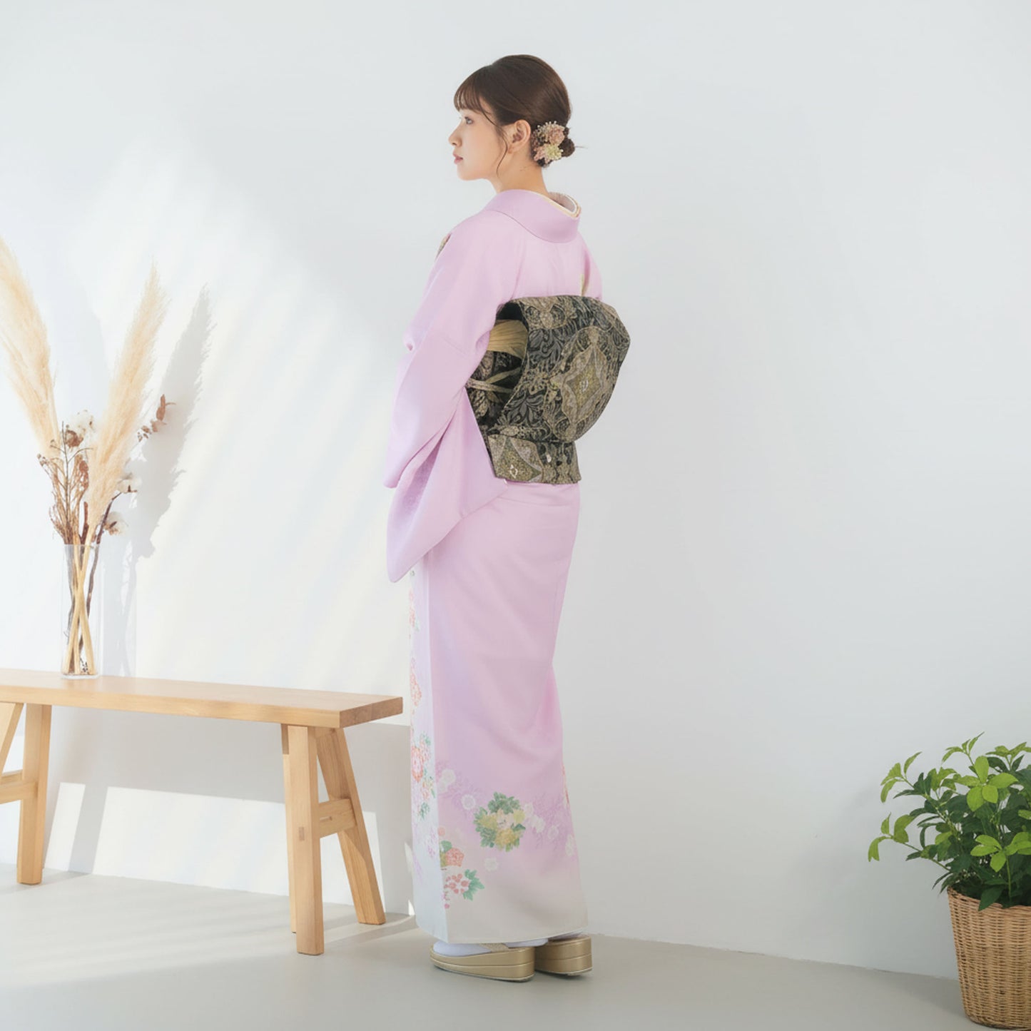 【お買い物マラソン20%OFFクーポン配布中!】【レンタル】訪問着着物貸衣装フルセット入学式卒業式七五三結婚式お宮参り結納お茶会パーティー母親ママ人気訪問着付下げフルセットピンク華やか花花輪和モダンNo.0392