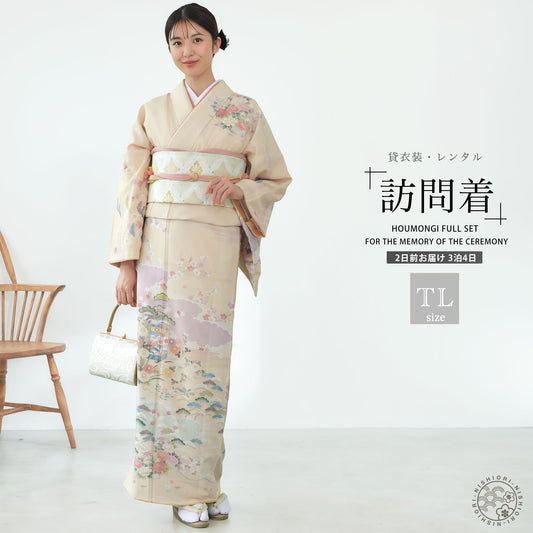 訪問着レンタル着物レンタル貸衣装フルセット入学式卒業式七五三結婚式お宮参り結納お茶会パーティー母親ママ人気訪問着レンタル付下げ【トールサイズ】