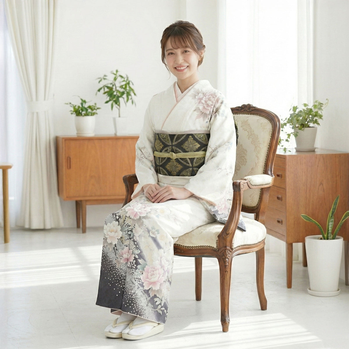 訪問着レンタル着物レンタル貸衣装フルセット入学式卒業式七五三結婚式お宮参り結納お茶会パーティー母親ママ人気訪問着レンタル付下げフルセットレンタル白ピンク桃色花春らしい和柄和モダンNo.398