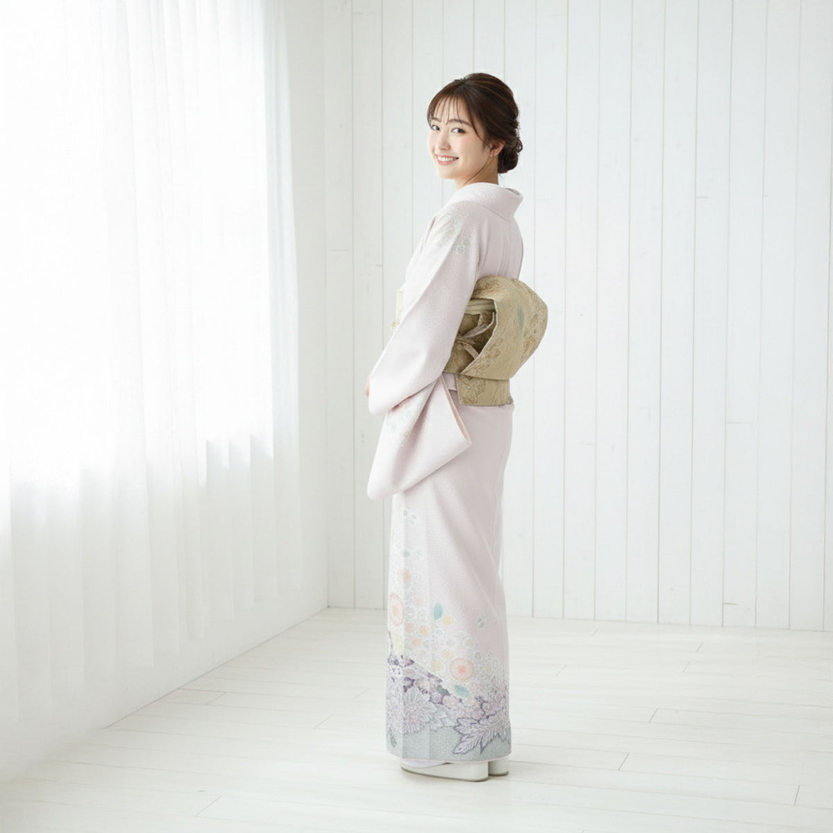 【レンタル】訪問着着物貸衣装フルセット入学式卒業式七五三結婚式お宮参り結納お茶会パーティー母親ママ人気訪問着フルセットラベンダー辻が花No.424
