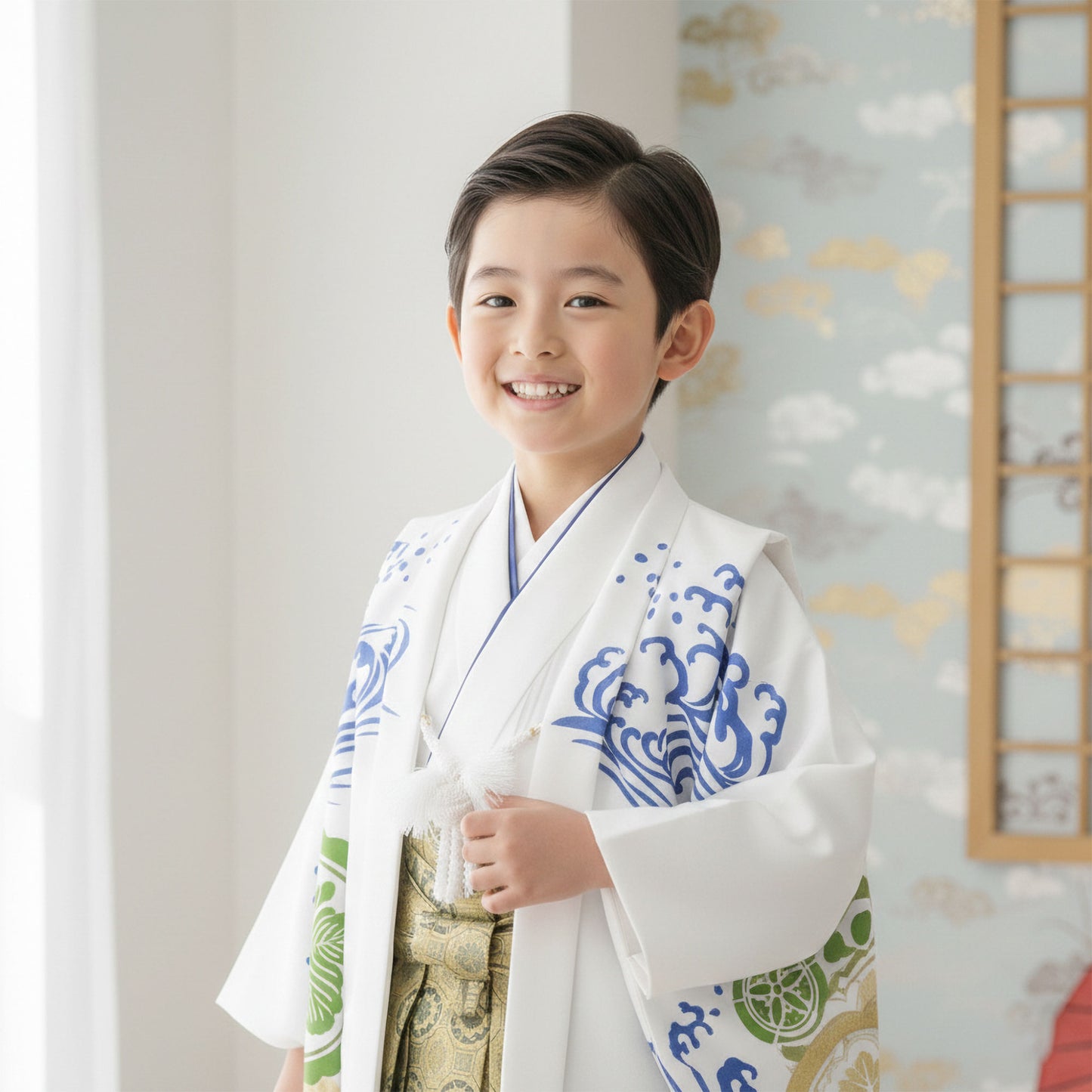 【レンタル】卒園七五三【かんたん着付け】羽織袴五歳男児着物アンサンブルセットフルセット【5歳貸衣装子供男の子着物セット】お正月卒業式【往復送料無料】新品足袋プレゼント