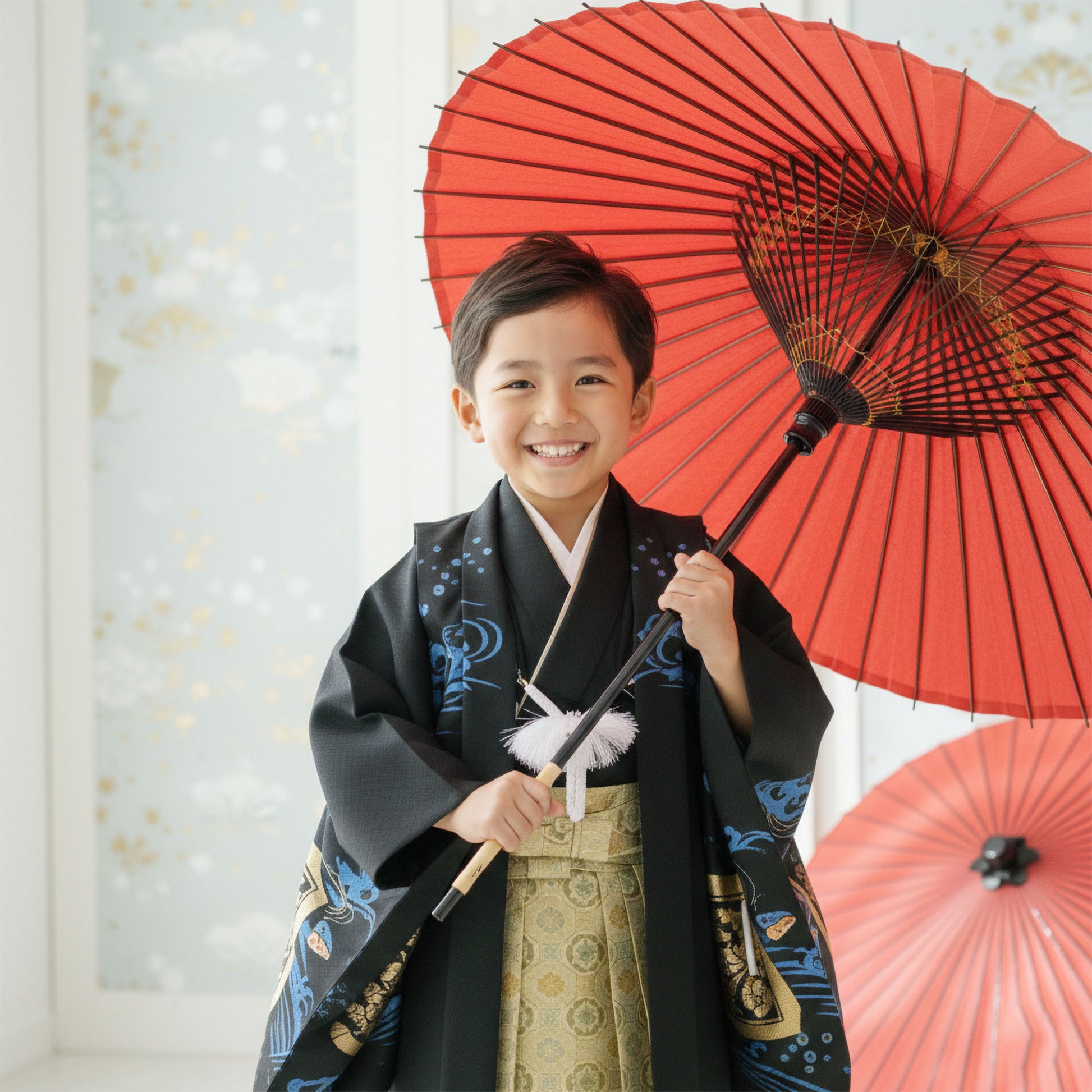 【レンタル】卒園七五三【かんたん着付け】花わらべ羽織袴五歳男児着物アンサンブルセットフルセット【5歳貸衣装子供男の子着物セット】お正月卒業式【往復送料無料】新品足袋プレゼント