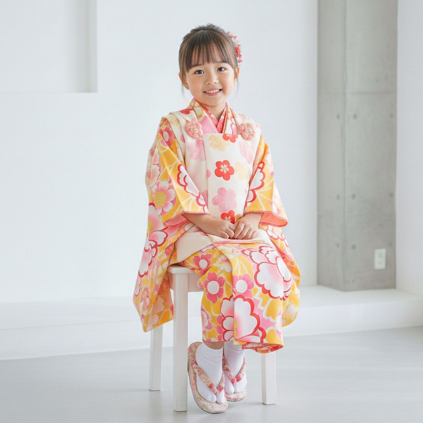 【お買い物マラソン10%OFFクーポン配布中!】【レンタル】七五三女の子3歳着物被布753着物フルセット着物貸衣装七五三三歳子供着物女児子ども結婚式和装花わらべ【往復送料無料】No.3001新品足袋プレゼント