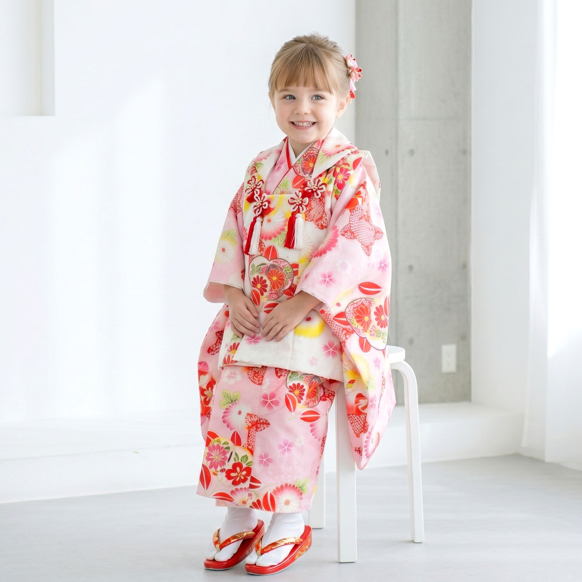 【レンタル】七五三女の子3歳着物被布753着物フルセット和がままブランド着物貸衣装七五三三歳子供着物女児子ども結婚式和装古典柄レトロ昔ながらの和柄【往復送料無料】No.3274