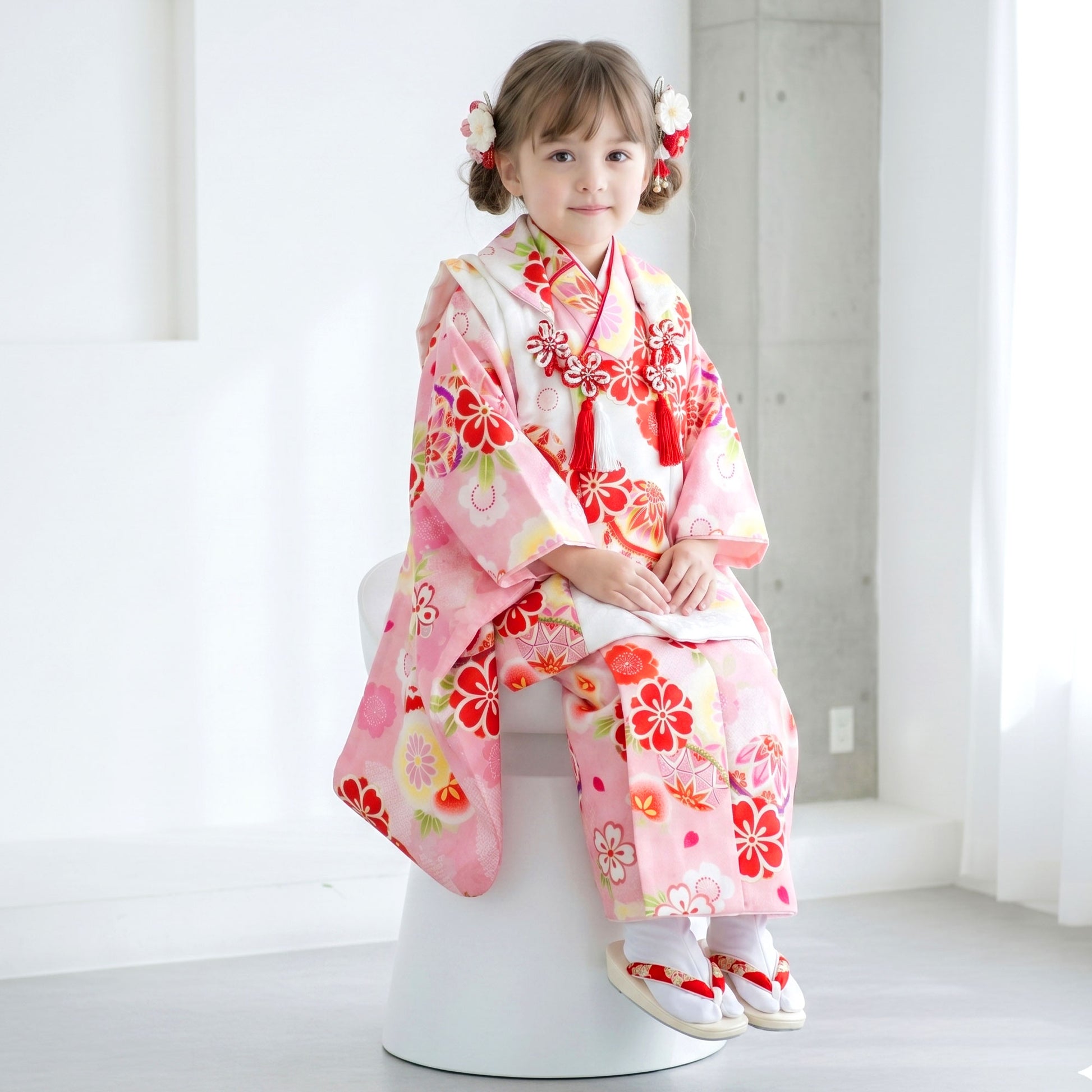 【レンタル】七五三女の子3歳着物被布753着物フルセット和がままブランド着物貸衣装七五三三歳子供着物女児子ども結婚式和装古典柄レトロ昔ながらの和柄【往復送料無料】No.3277