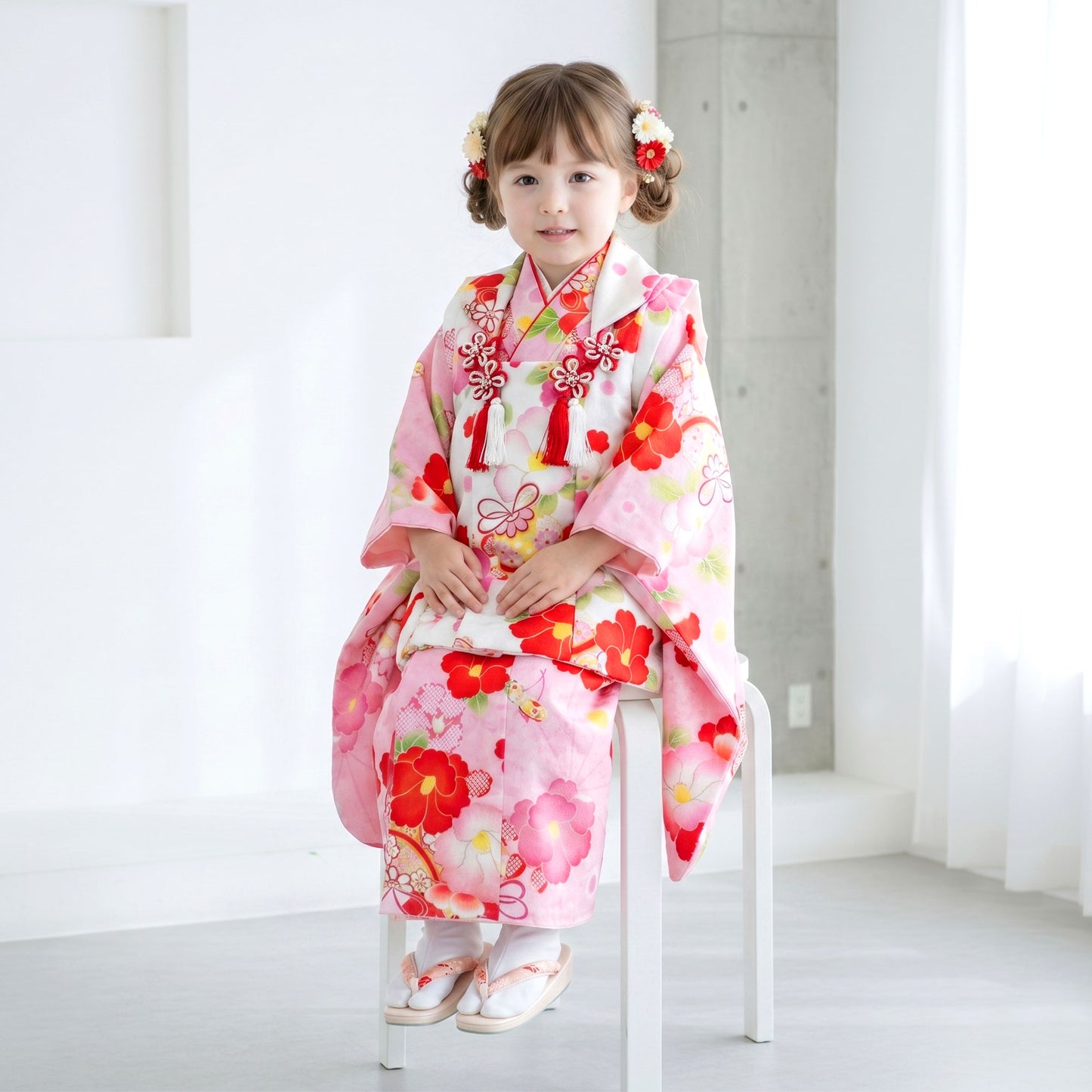 【レンタル】七五三女の子3歳着物被布753着物フルセット和がままブランド着物貸衣装七五三三歳子供着物女児子ども結婚式和装古典柄レトロ昔ながらの和柄【往復送料無料】No.3280