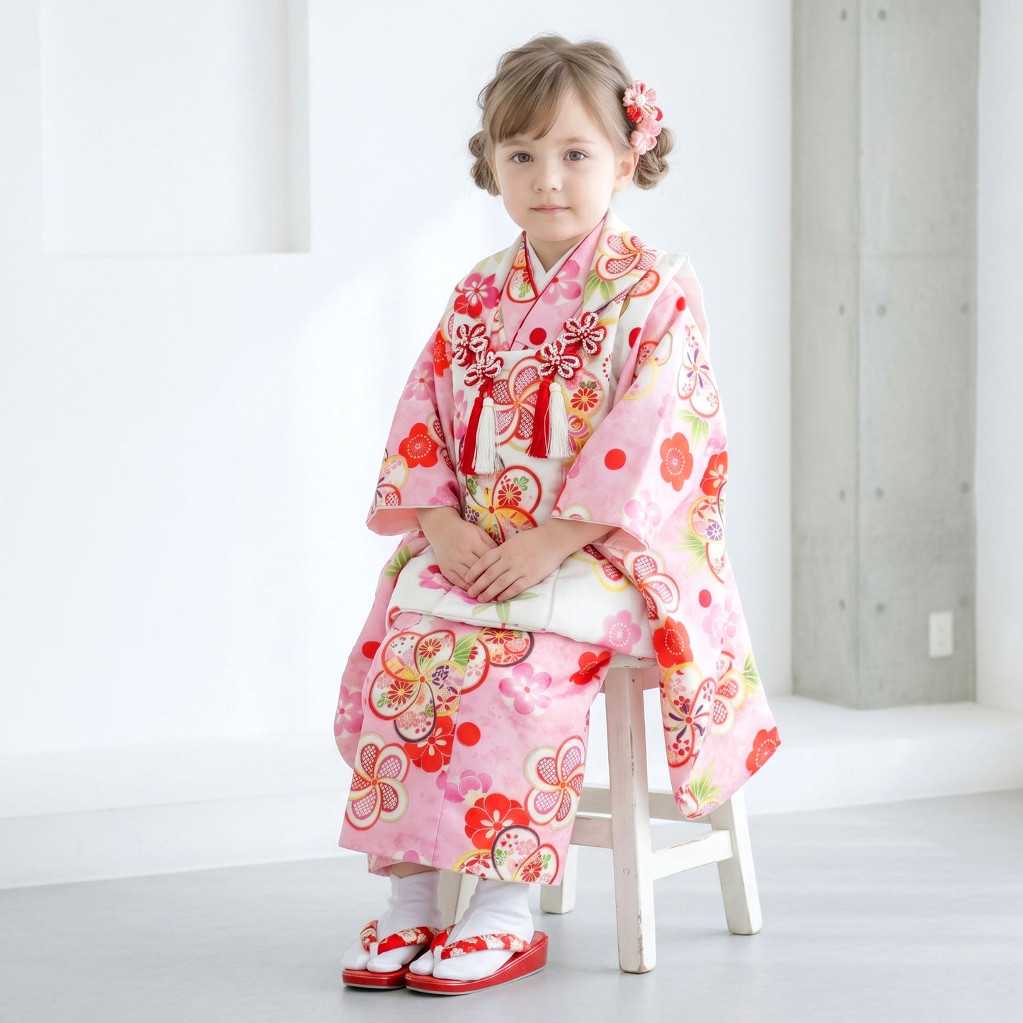 【レンタル】七五三女の子3歳着物被布753着物フルセット和がままブランド着物貸衣装七五三三歳子供着物女児子ども結婚式和装古典柄レトロ昔ながらの和柄【往復送料無料】No.3283