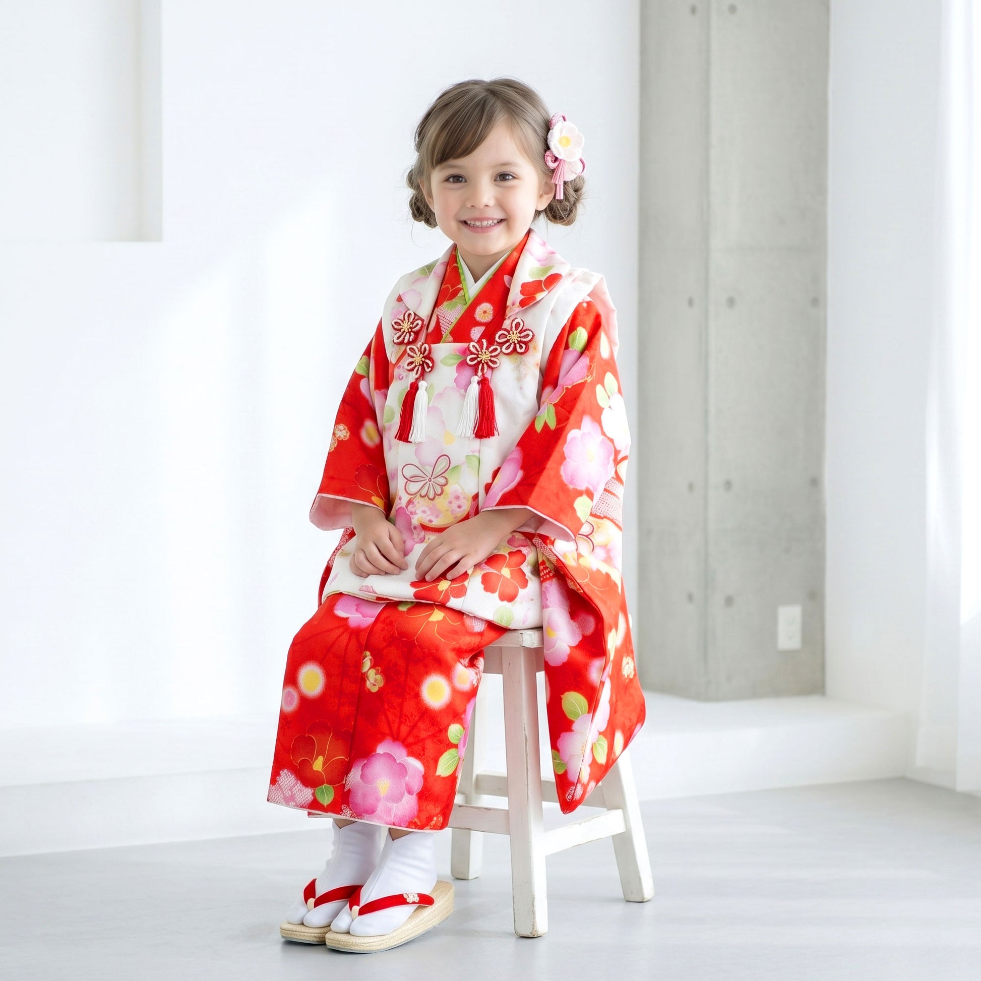 【レンタル】七五三女の子3歳着物被布753着物フルセット和がままブランド着物貸衣装七五三三歳子供着物女児子ども結婚式和装古典柄レトロ昔ながらの和柄【往復送料無料】No.3284