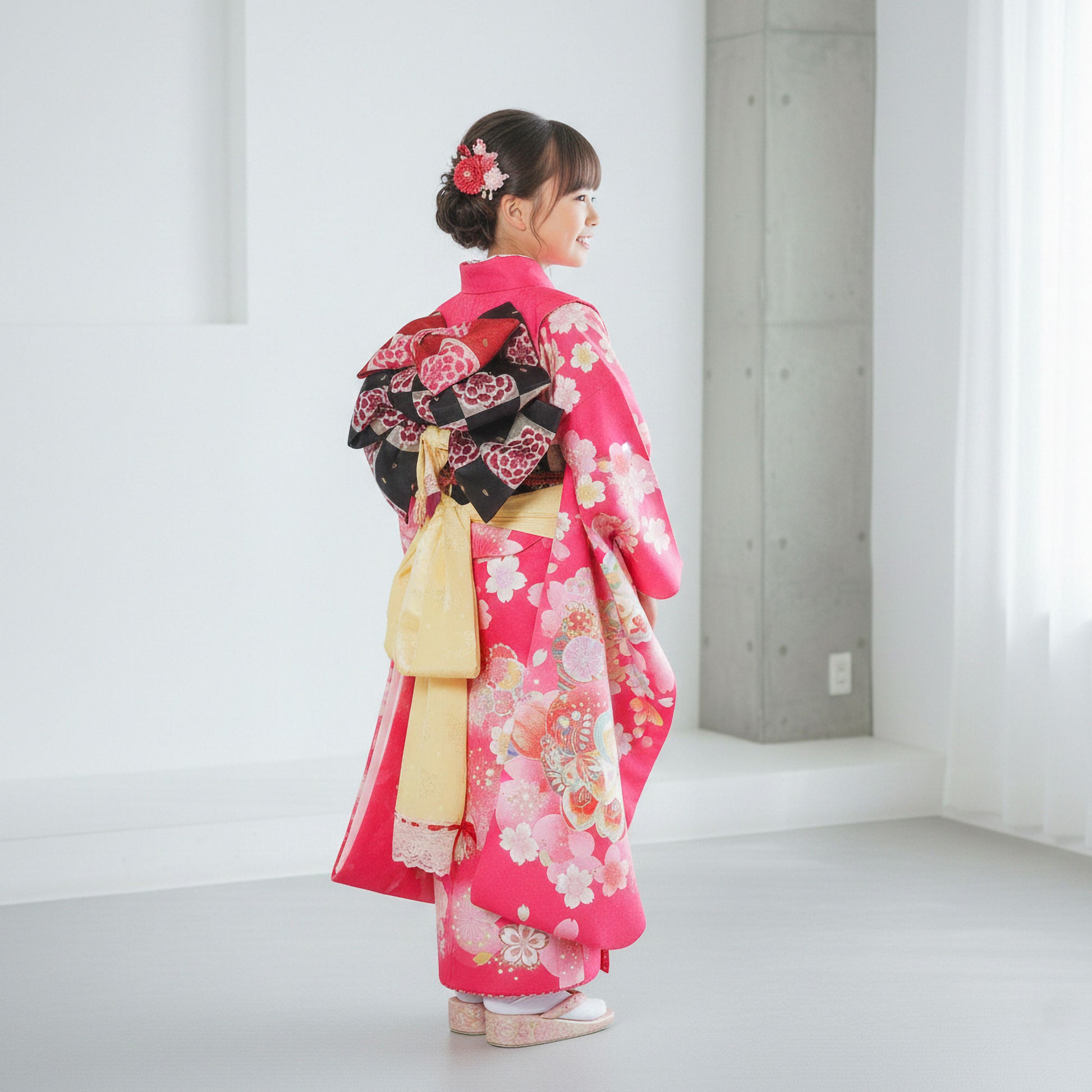 【お買い物マラソン10%OFFクーポン配布中!】【レンタル】花うさぎ七五三四ツ身着物フルセット【7歳貸衣装七五三】子供女児和服セット日本舞踊【往復送料無料】ピンク桜熨斗新品足袋プレゼント