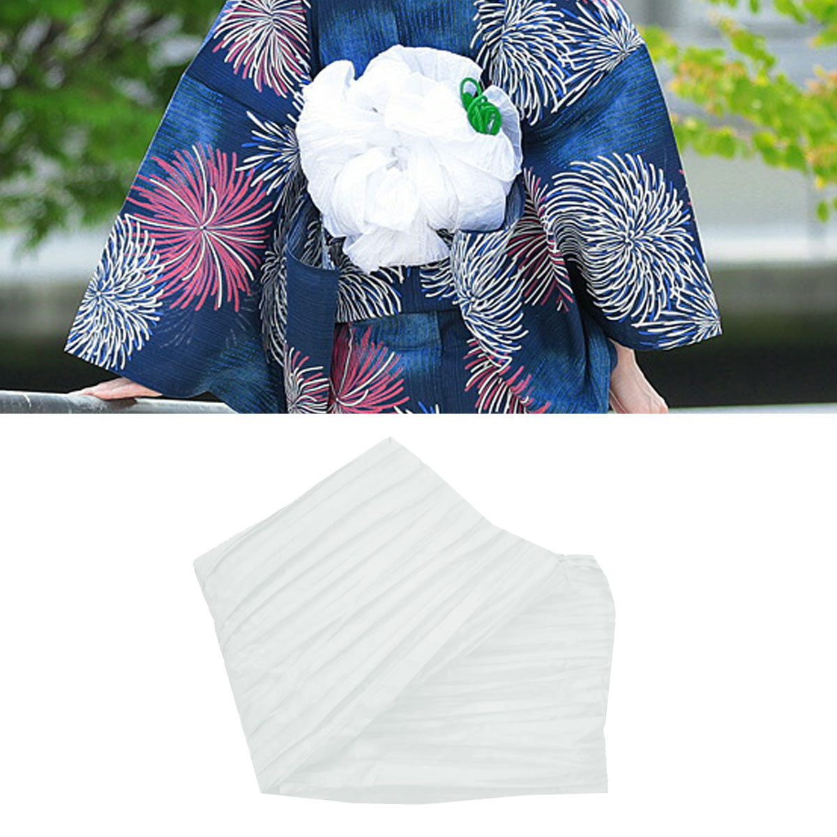 【レンタル】浴衣 フルセット 紺 花火 No.11