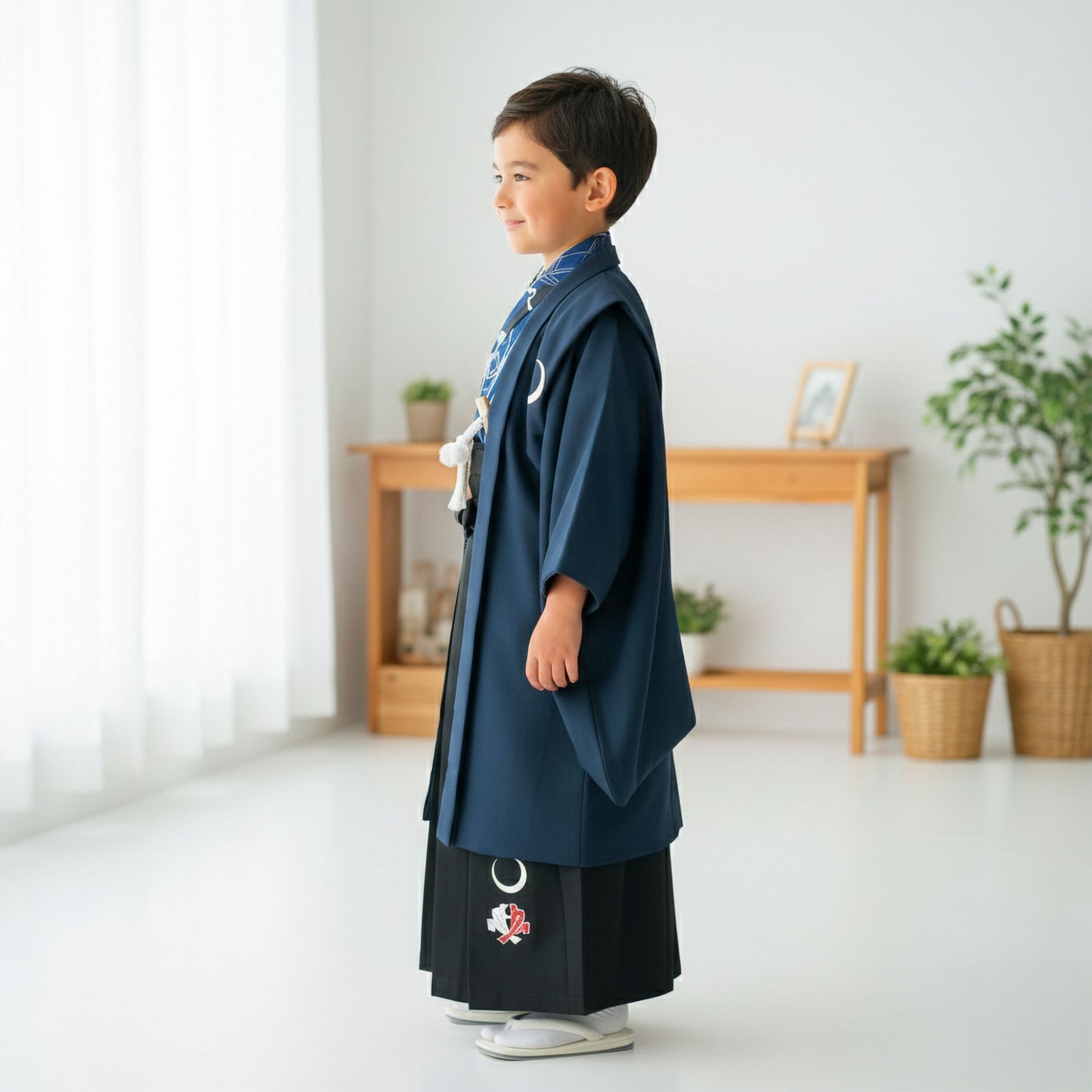 【レンタル】卒園用 小町kids 男児 着物 と 袴 フルセット 110cm 120cm 6歳 7歳 【往復送料無料】【卒園式・七五三 貸衣装】矢絣 青 卒業式 入学式 成人式 前撮り 結婚式 袴セット 袴単品 振袖