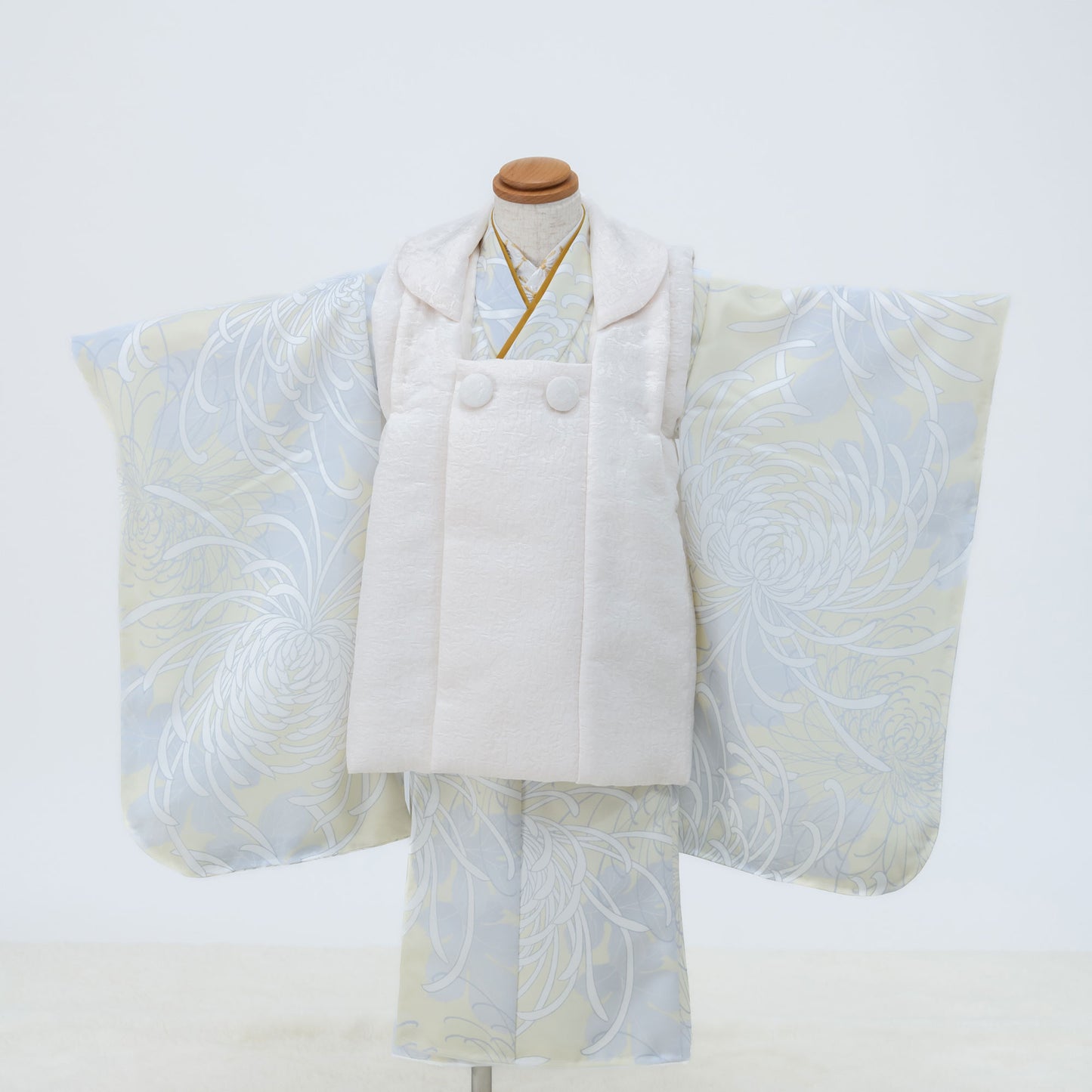 京wakka七五三レンタル女の子3歳着物被布コートフルセット753着物着物レンタル貸衣装七五三三歳子供着物女児子ども結婚式和装薄グレーベージュ白【往復送料無料】新品足袋プレゼントNo.309