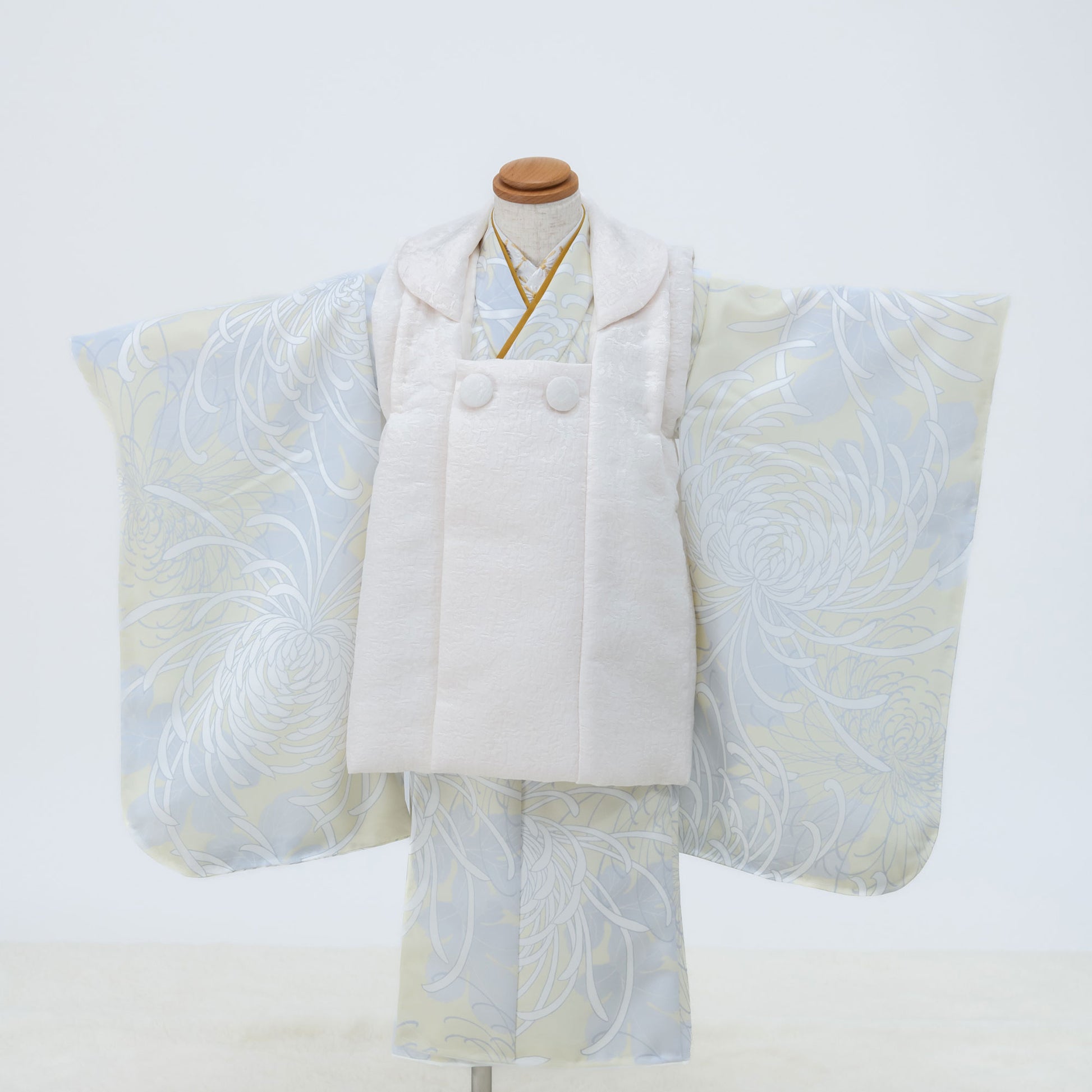 京wakka七五三レンタル女の子3歳着物被布コートフルセット753着物着物レンタル貸衣装七五三三歳子供着物女児子ども結婚式和装薄グレーベージュ白【往復送料無料】新品足袋プレゼントNo.309