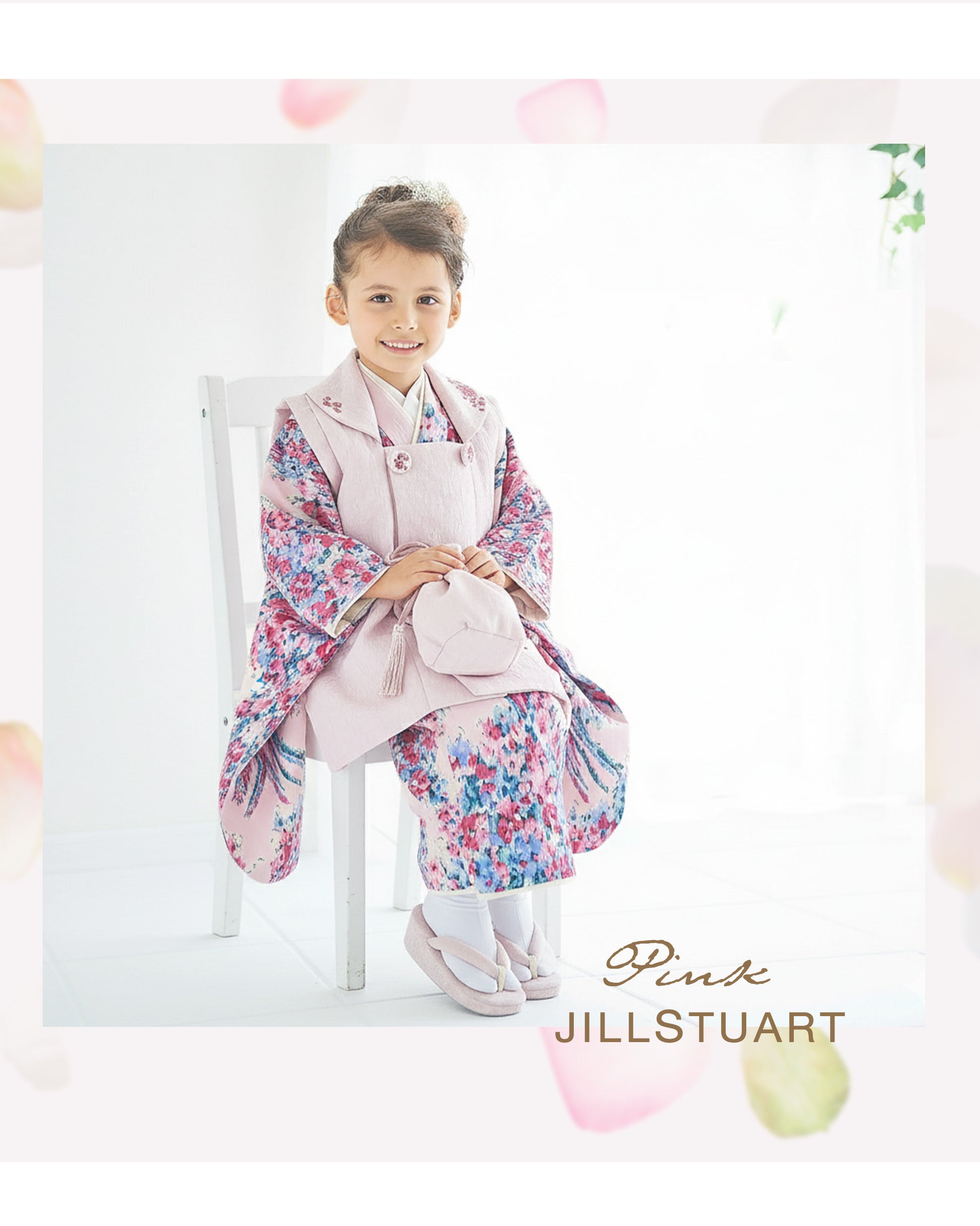 【スーパーSALE30%OFFクーポン配布中!】JILLSTUART七五三レンタル女の子3歳着物被布選べる2色ピンク白ホワイト753着物くすみフルセット着物レンタル貸衣装三歳子供着物女児可愛いジルスチュアートモダン花お正月【往復送料無料