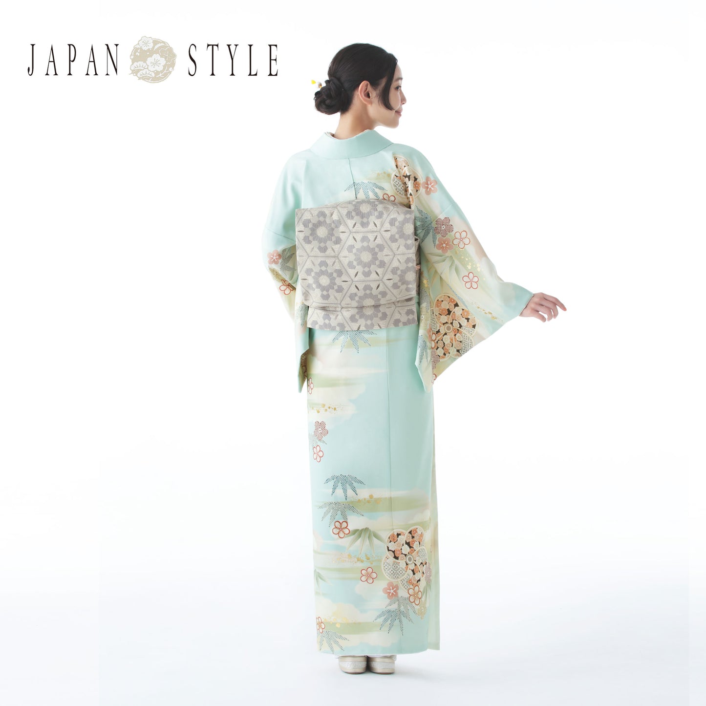 【レンタル】2025年新作JAPANSTYLE訪問着着物貸衣装フルセット【画像の帯がセット】入学式卒業式七五三結婚式お宮参り結納お茶会パーティー母親ママブルー水色竹笹No.433