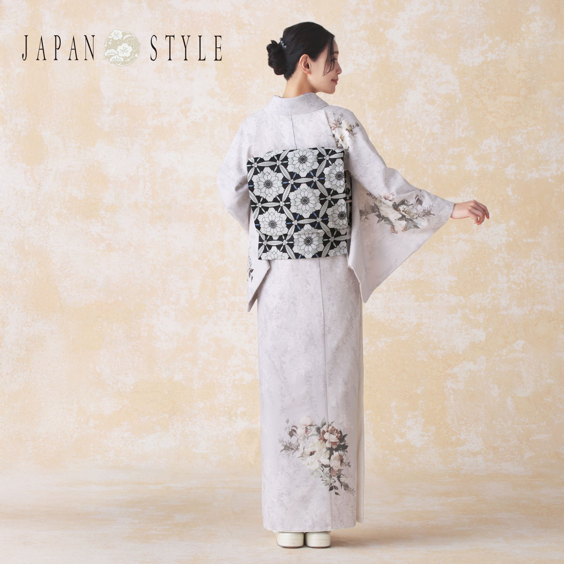 【レンタル】2025年新作JAPANSTYLE訪問着着物貸衣装フルセット【画像の帯がセット】入学式卒業式七五三結婚式お宮参り結納お茶会パーティー母親ママグレーNo.435