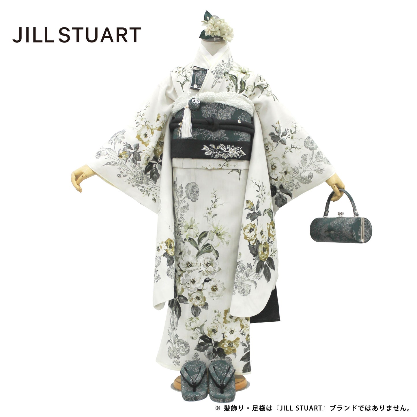 【楽天スーパーSALE全品半額クーポン配布!】2024年新作JILLSTUARTブランド七五三レンタル四つ身着物フルセット【7歳貸衣装七歳7才】子供女児和服セット古典【往復送料無料】モダン黒グレー白新品足袋プレゼントNo.268