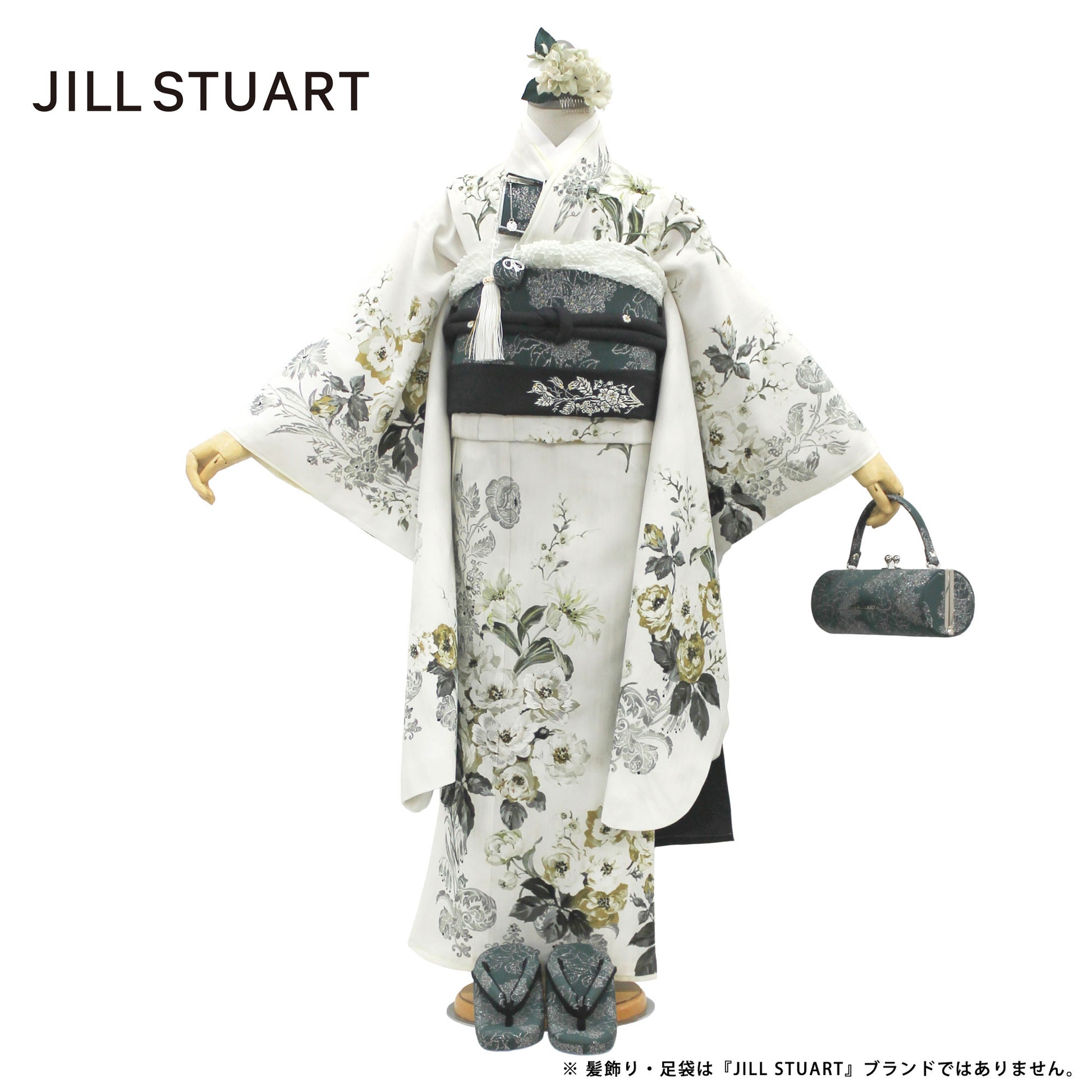 【楽天スーパーSALE全品半額クーポン配布!】2024年新作JILLSTUARTブランド七五三レンタル四つ身着物フルセット【7歳貸衣装七歳7才】子供女児和服セット古典【往復送料無料】モダン黒グレー白新品足袋プレゼントNo.268