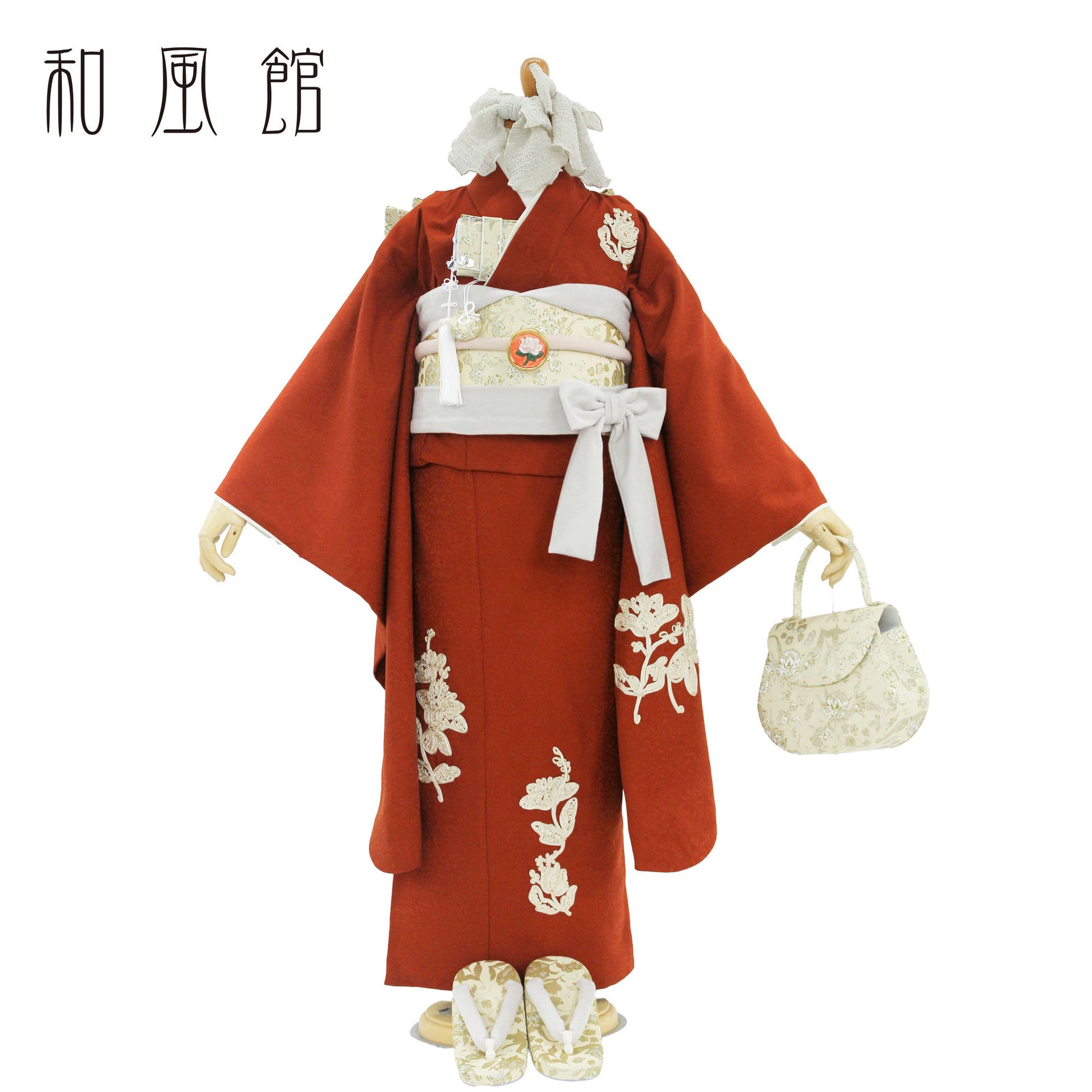 【楽天スーパーSALE20%OFFクーポン配布!】2024年新作和風館ブランド七五三レンタル四つ身着物フルセット【7歳貸衣装七歳7才】子供女児和服セット古典【往復送料無料】和モダン赤刺繍新品足袋プレゼントNo.271